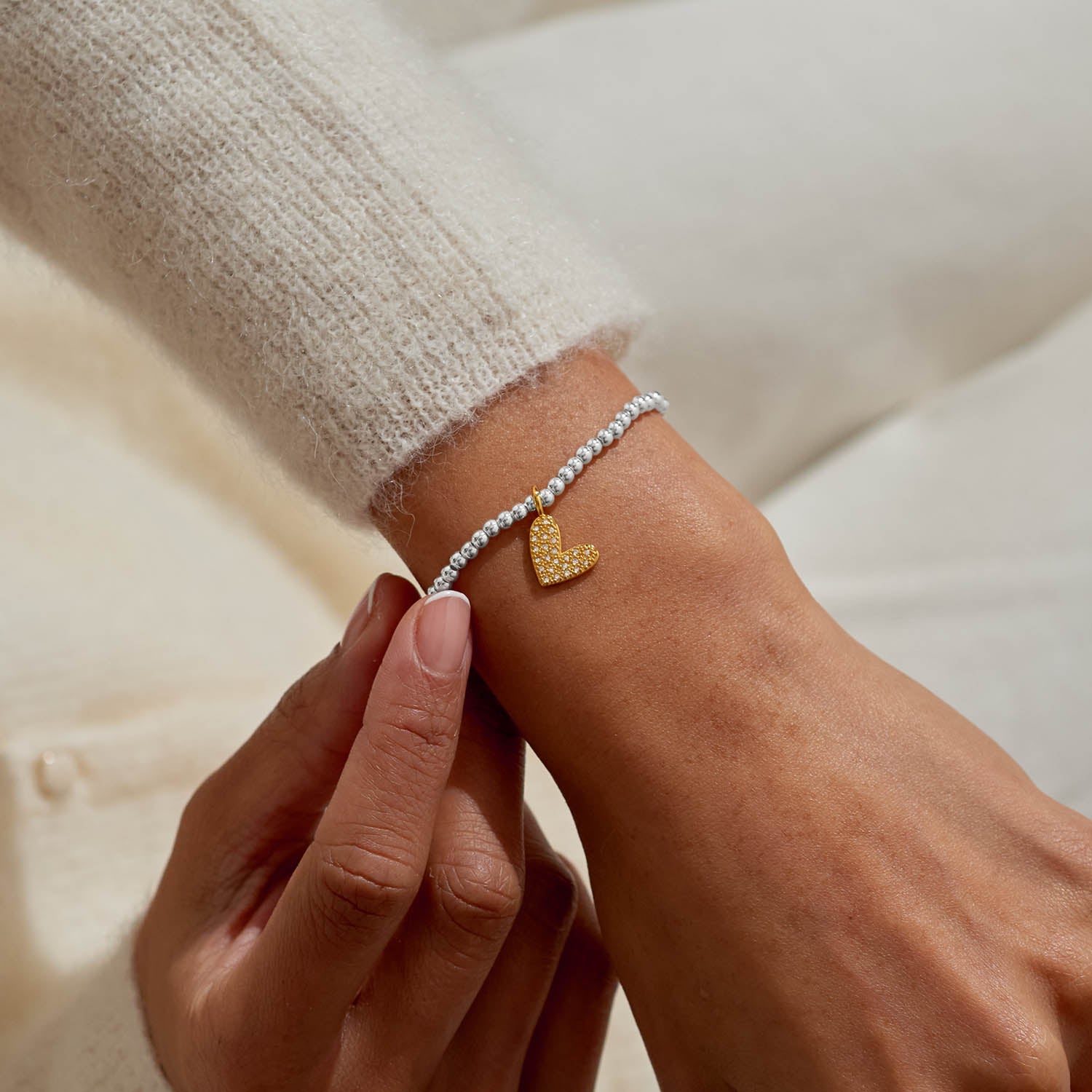 A Little 'Love You To Bits' Silver & Gold Plated Bracelet