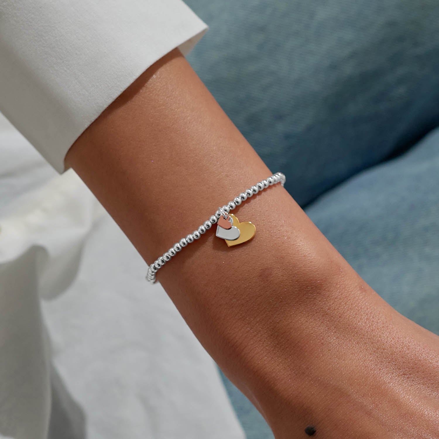 A Little 'Three Generations' Silver, Gold & Rose Gold Plated Bracelet