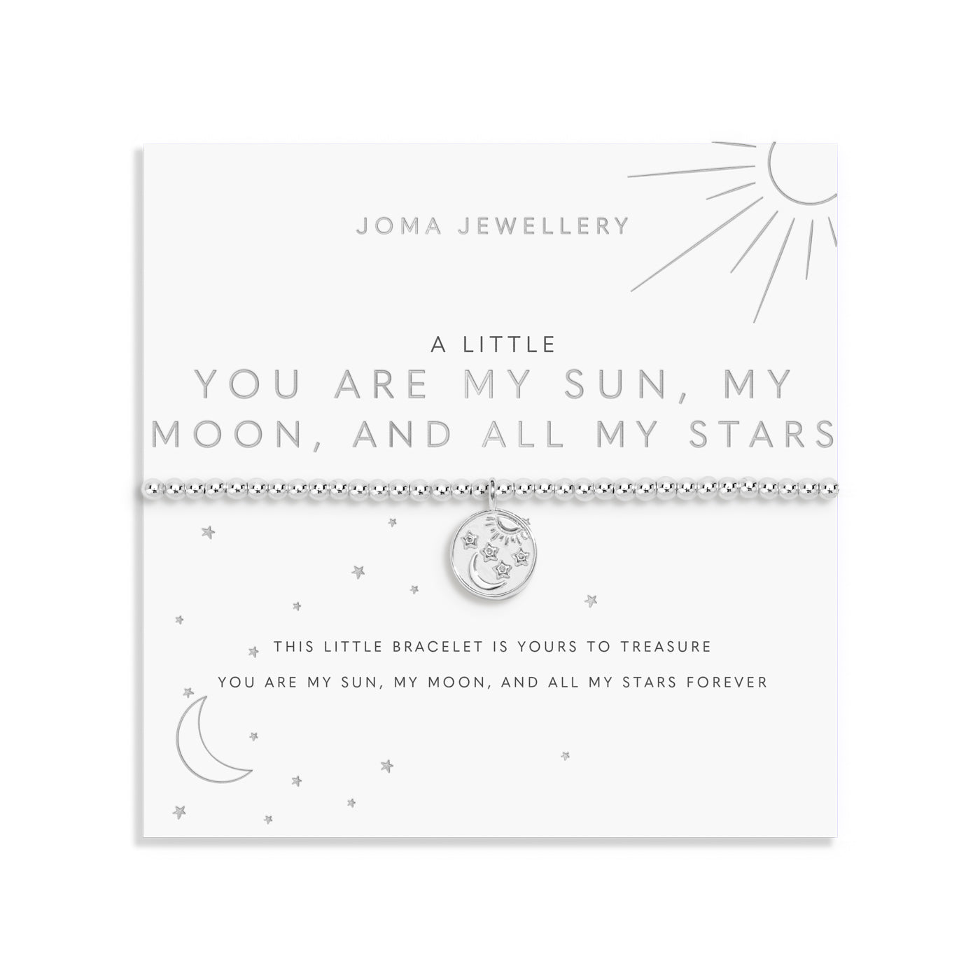 A Little 'You Are My Sun, My Moon, And All My Stars' Silver Plated Bracelet