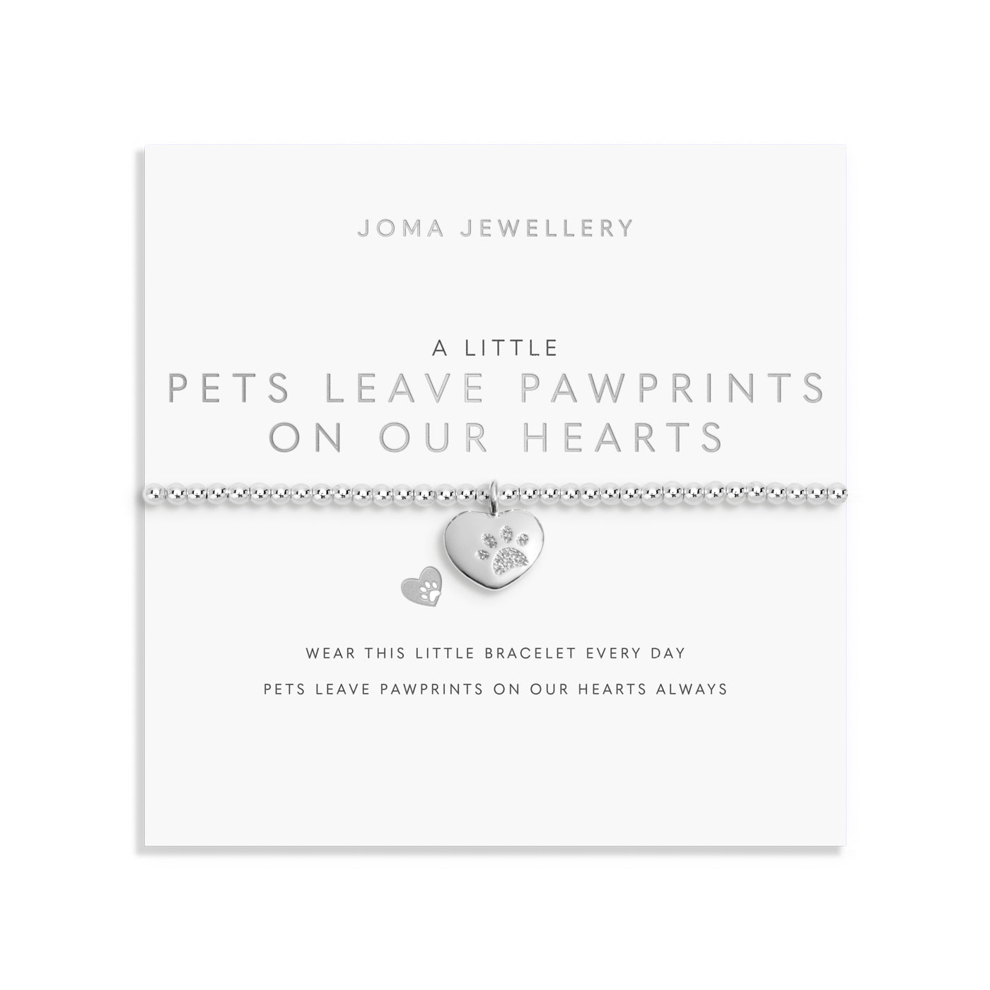 A Little 'Pets Leave Pawprints On Our Hearts' Silver Plated Bracelet