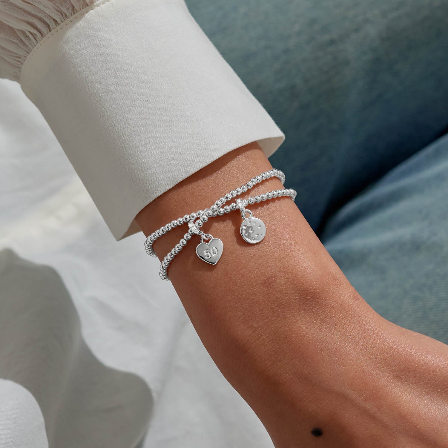 Infinity Bracelets '50Th Birthday' Silver Plated Linked Bracelets
