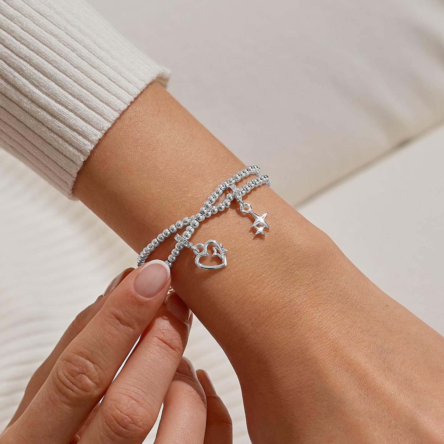 Infinity Bracelets 'Christmas Wishes' Silver Plated Linked Bracelets
