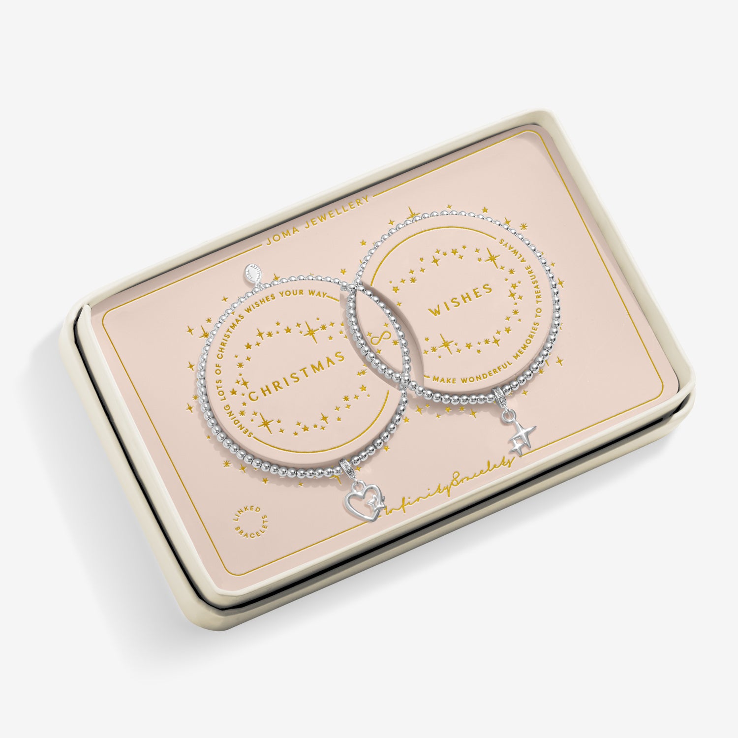 Infinity Bracelets 'Christmas Wishes' Silver Plated Linked Bracelets