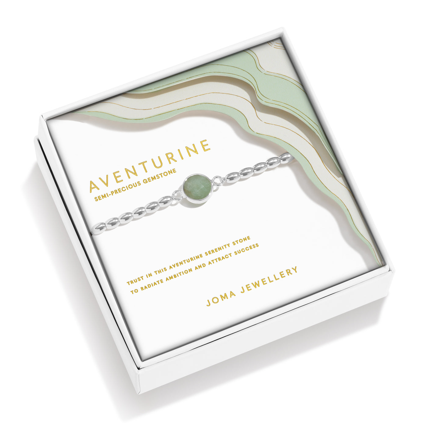 Serenity Stones 'Aventurine' Silver Plated Bracelet