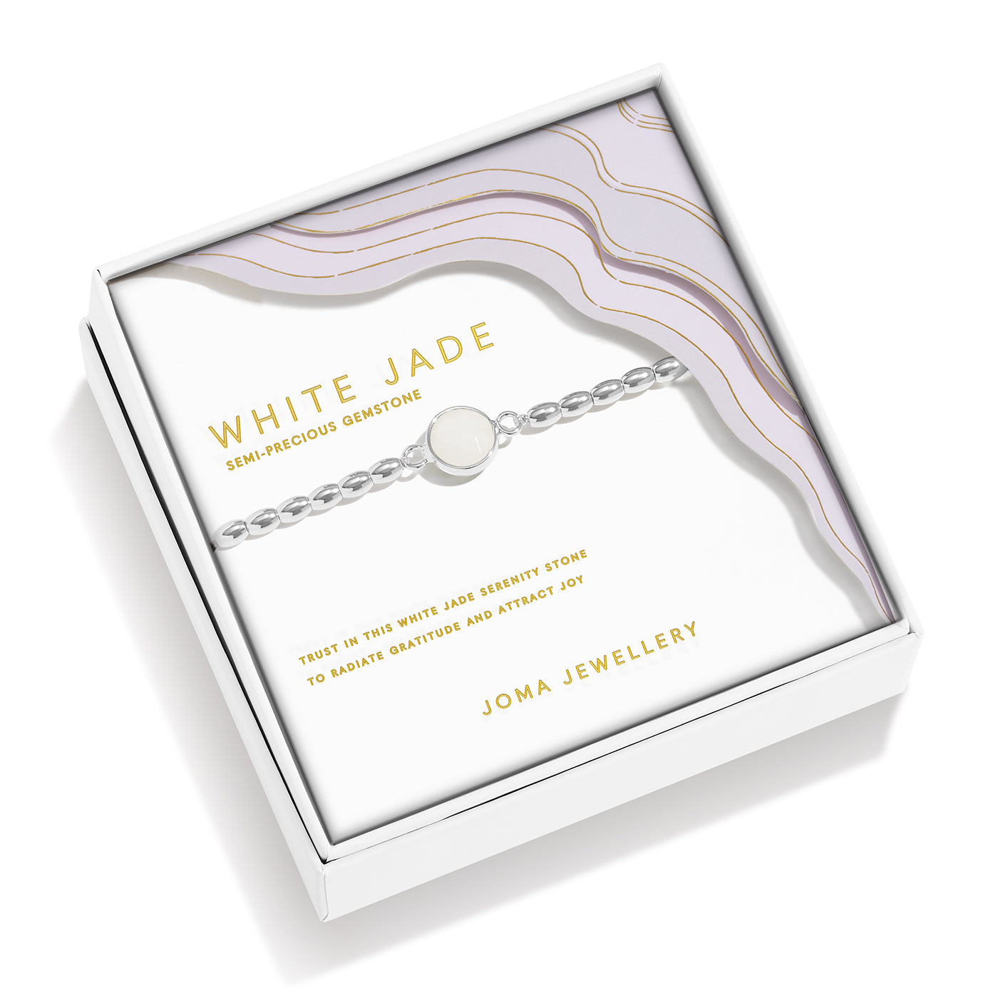 Serenity Stones 'White Jade' Silver Plated Bracelet