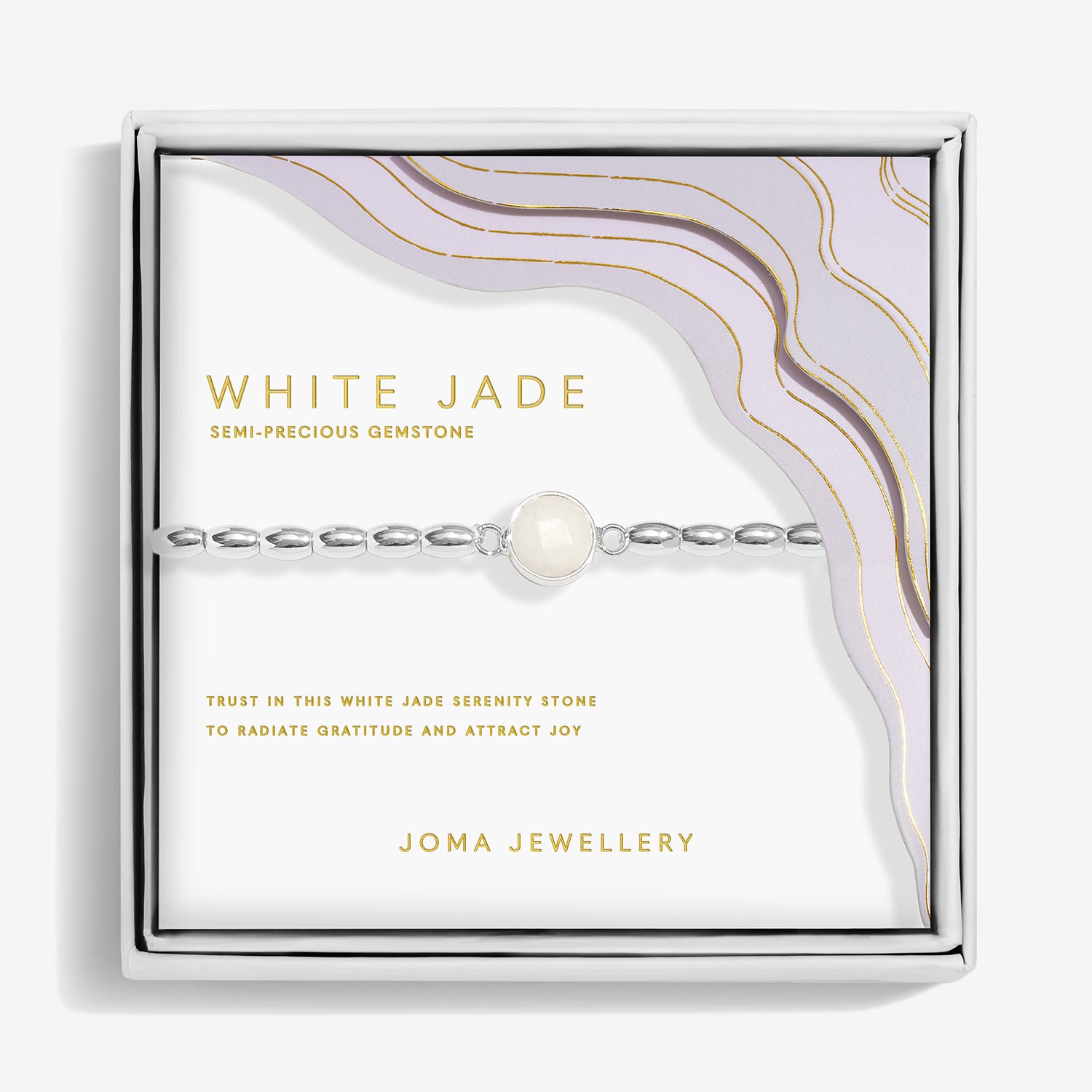 Serenity Stones 'White Jade' Silver Plated Bracelet