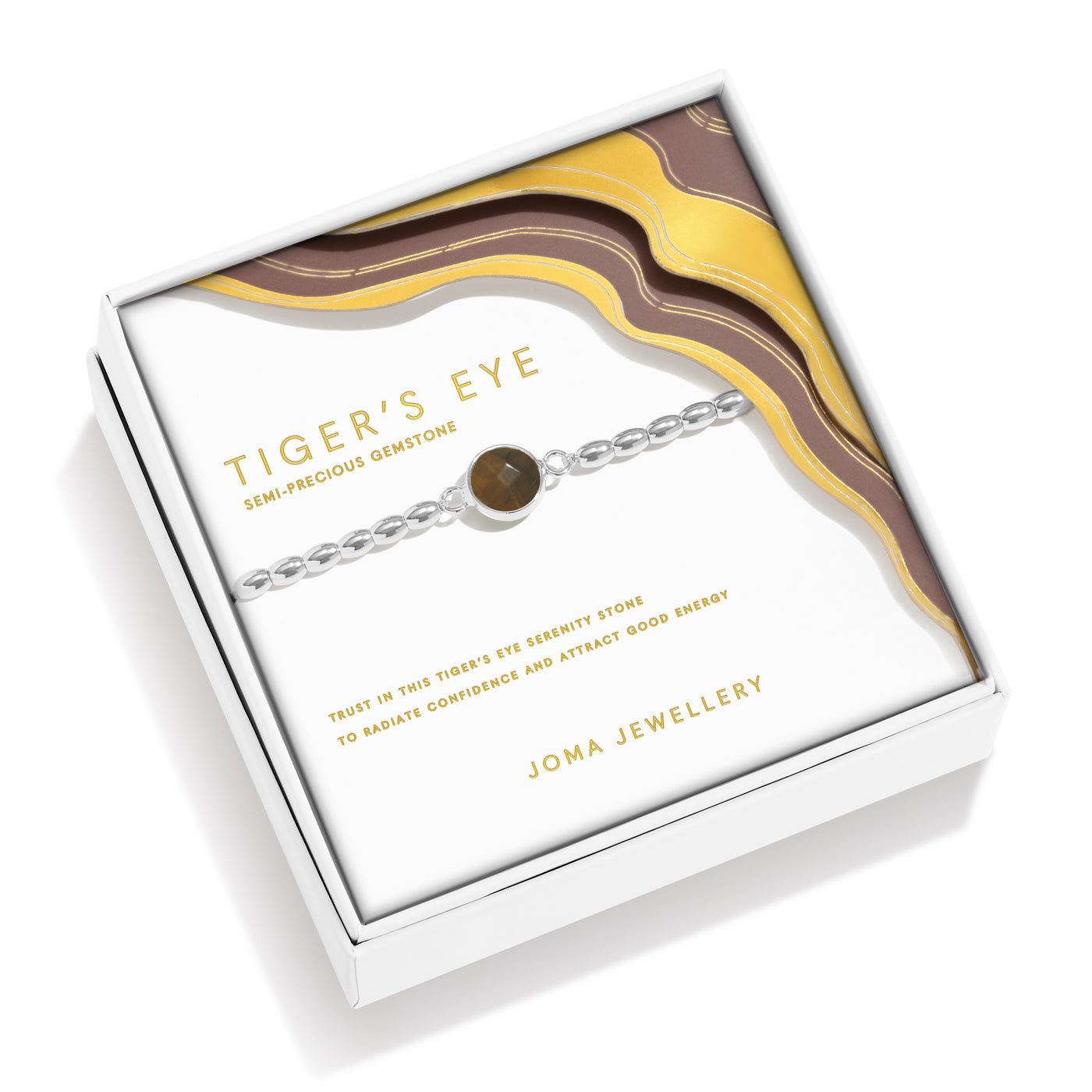 Serenity Stones 'Tiger'S Eye' Silver Plated Bracelet