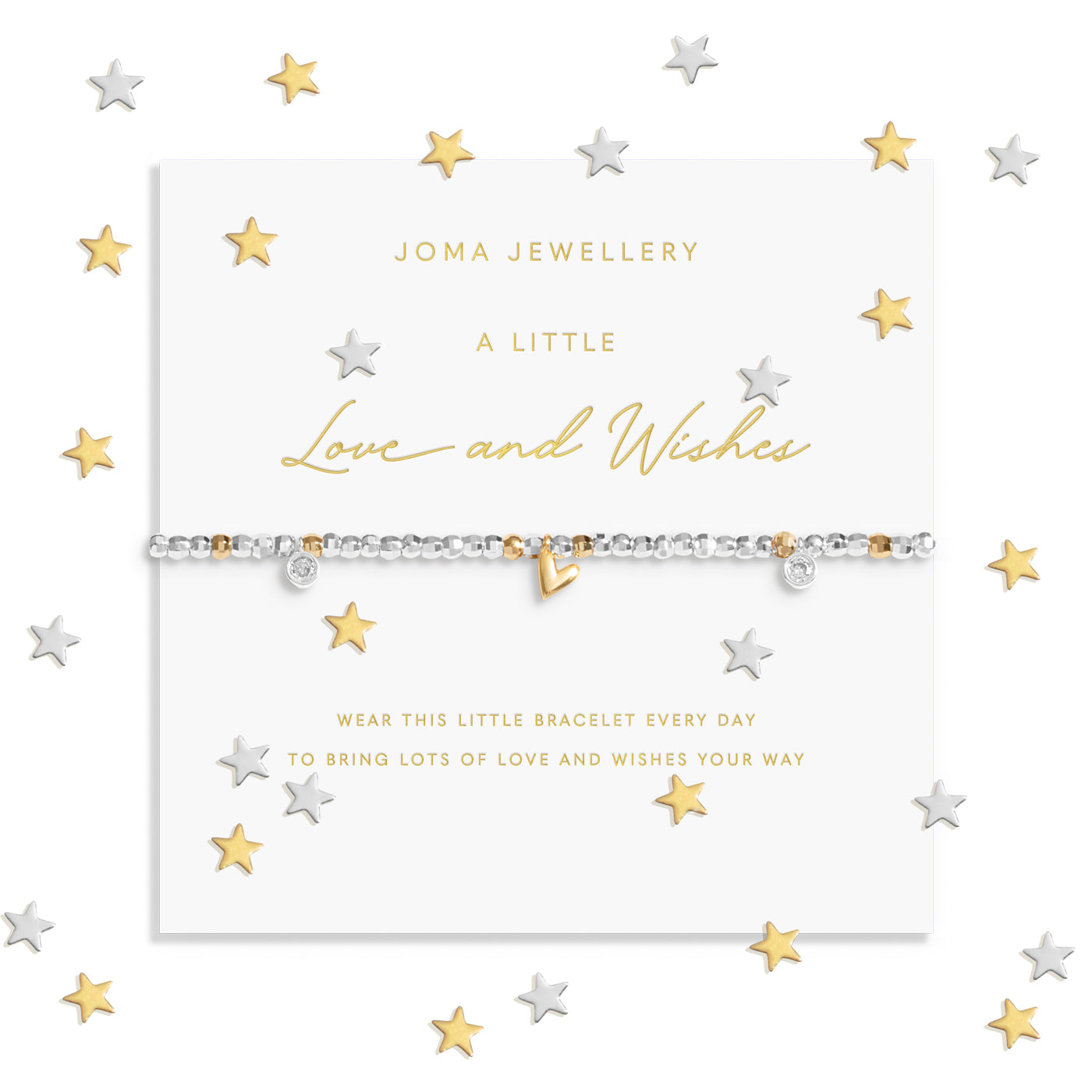 Sparkle Confetti A Little 'Love And Wishes' Silver & Gold Plated Bracelet