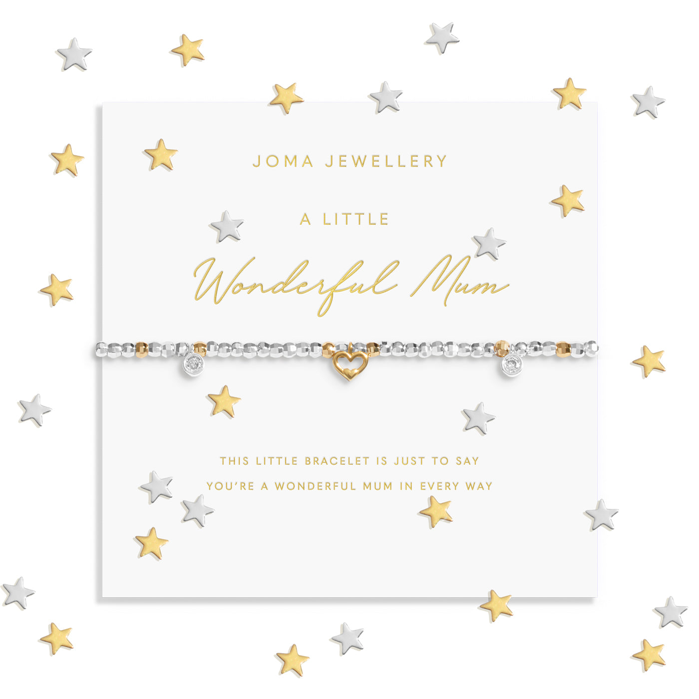 Sparkle Confetti A Little 'Wonderful Mum' Silver & Gold Plated Bracelet