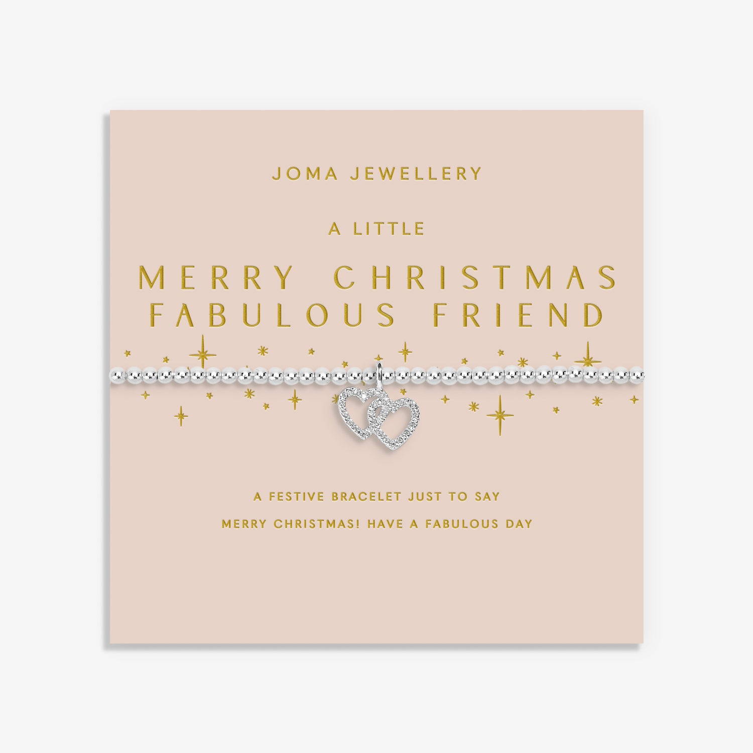 Christmas A Little 'Merry Christmas Fabulous Friend' Silver Plated Bracelet