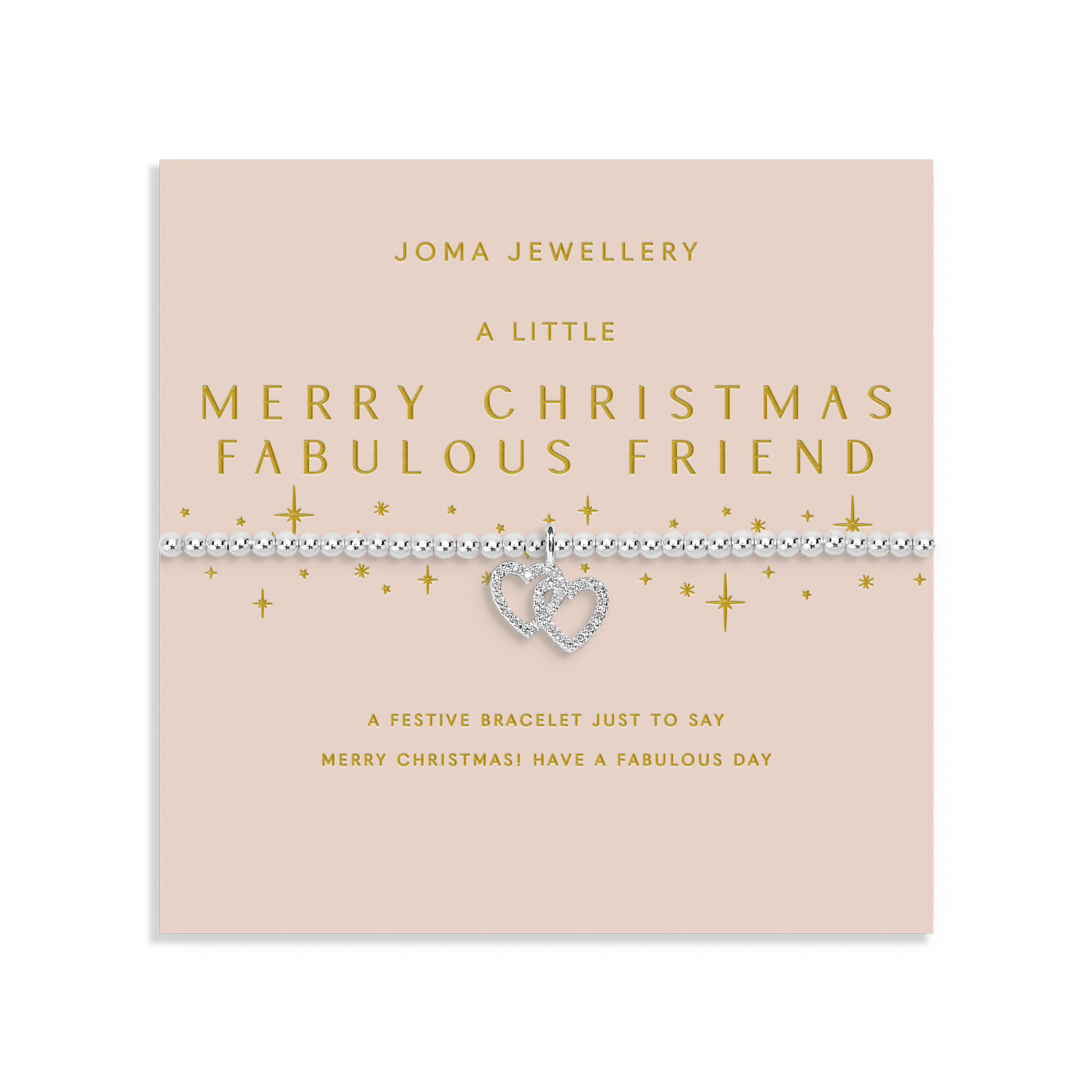 Christmas A Little 'Merry Christmas Fabulous Friend' Silver Plated Bracelet