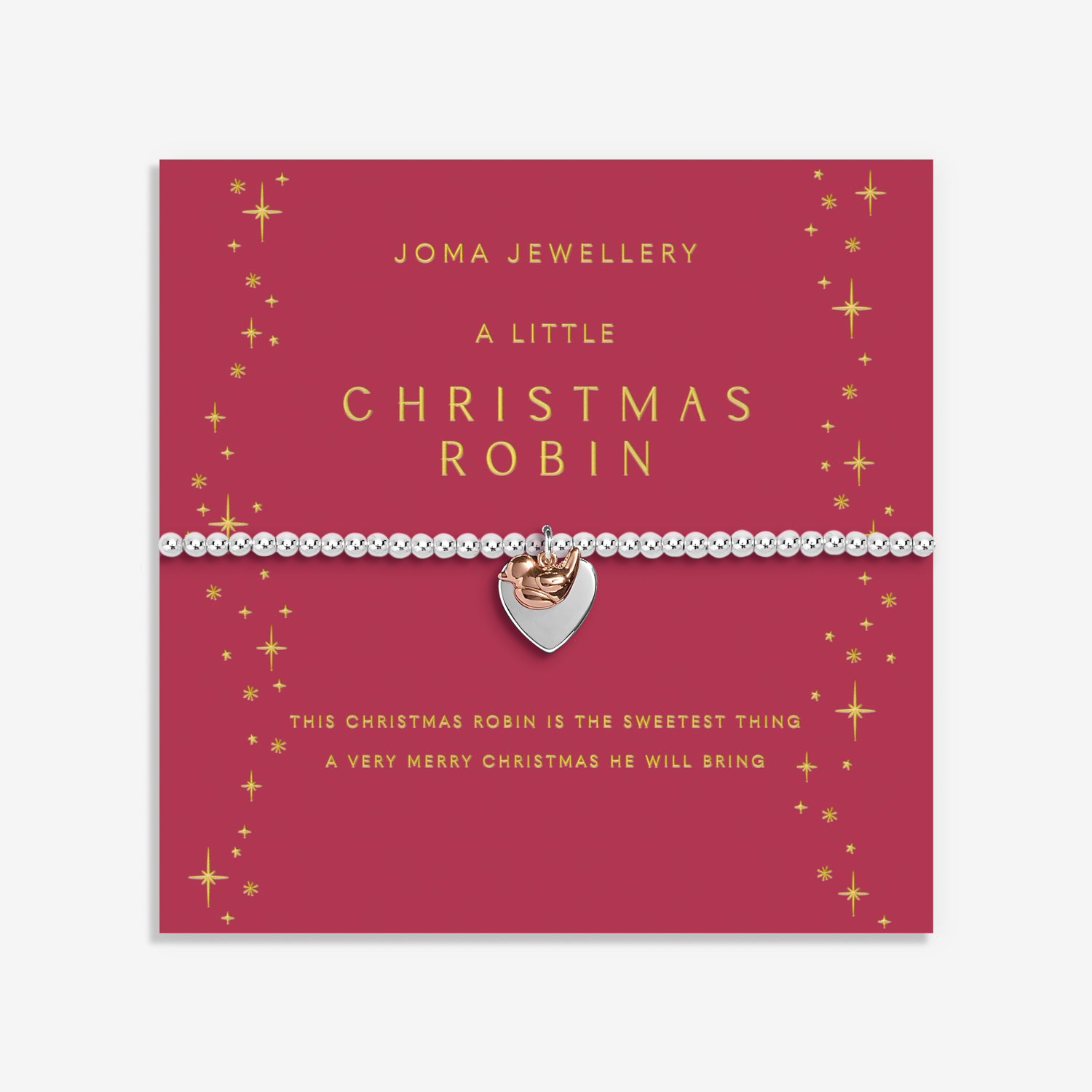 Christmas A Little 'Christmas Robin' Silver Plated Bracelet