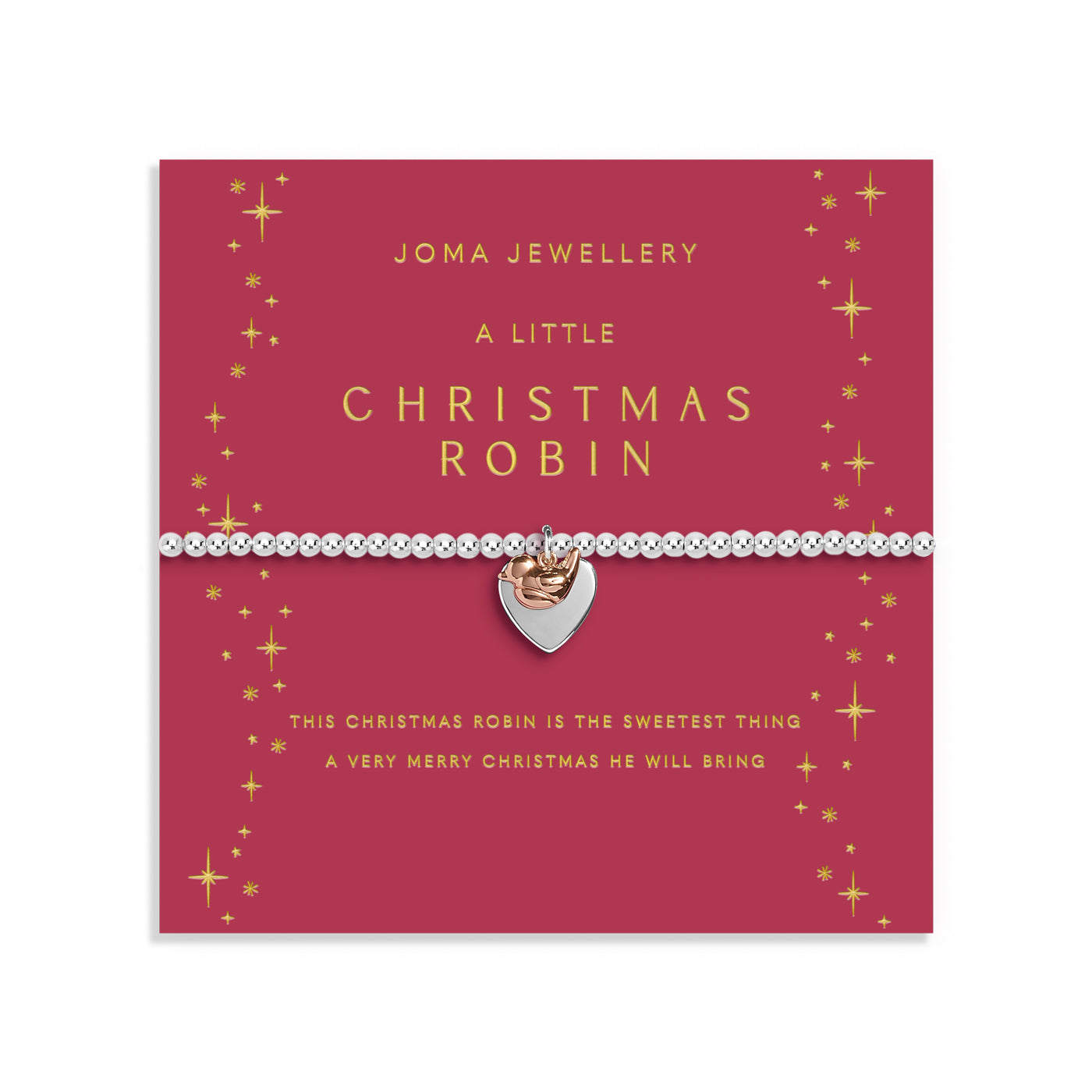 Christmas A Little 'Christmas Robin' Silver Plated Bracelet
