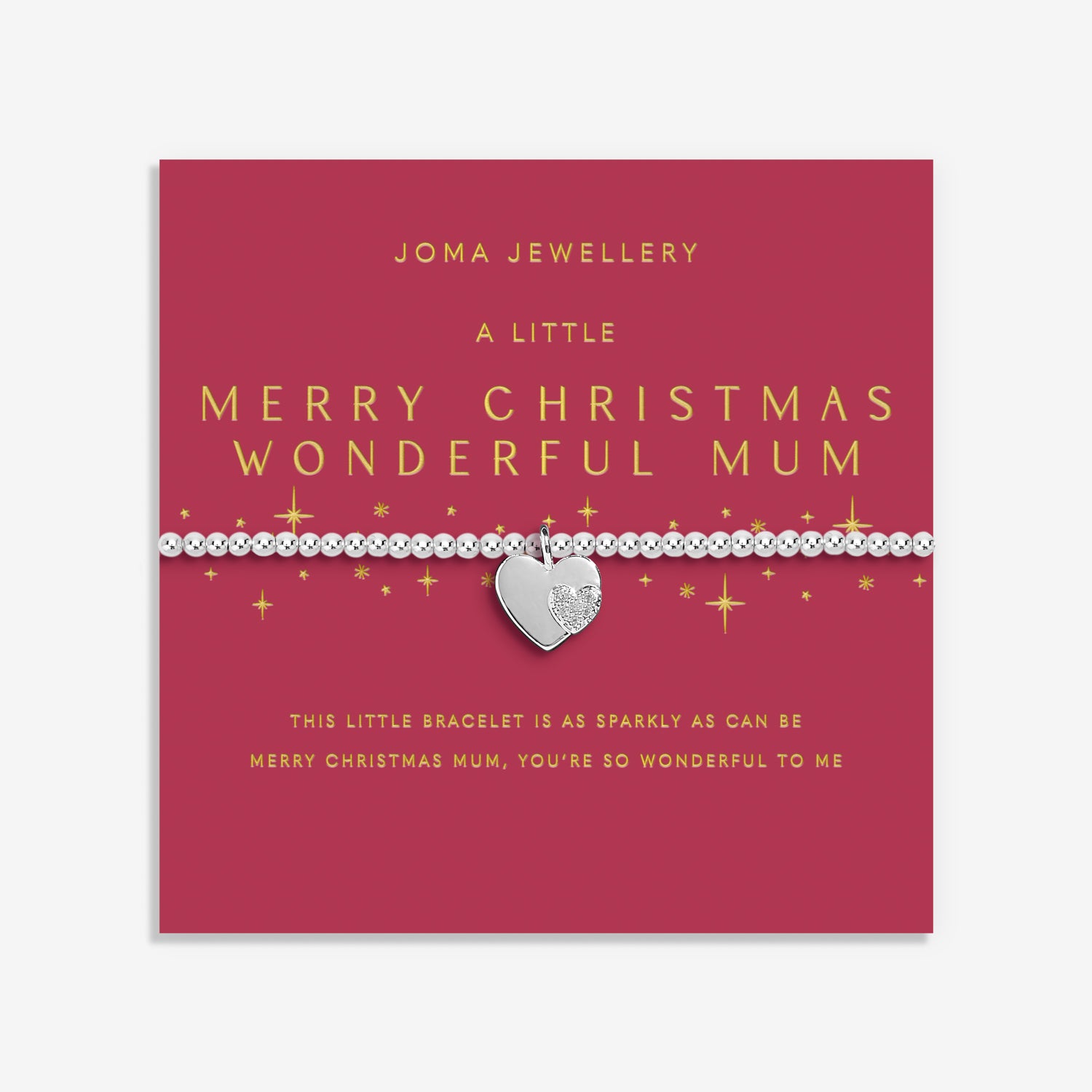 Christmas A Little 'Merry Christmas Wonderful Mum' Silver Plated Bracelet