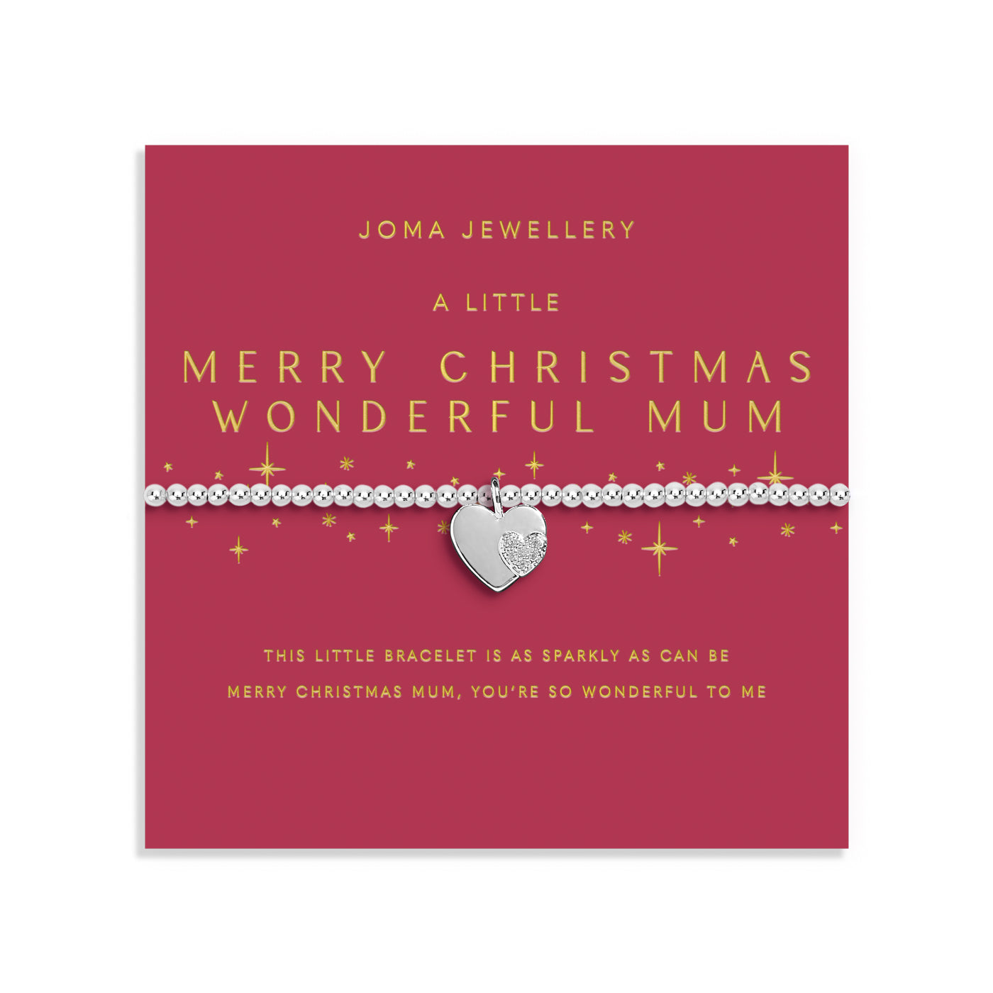 Christmas A Little 'Merry Christmas Wonderful Mum' Silver Plated Bracelet