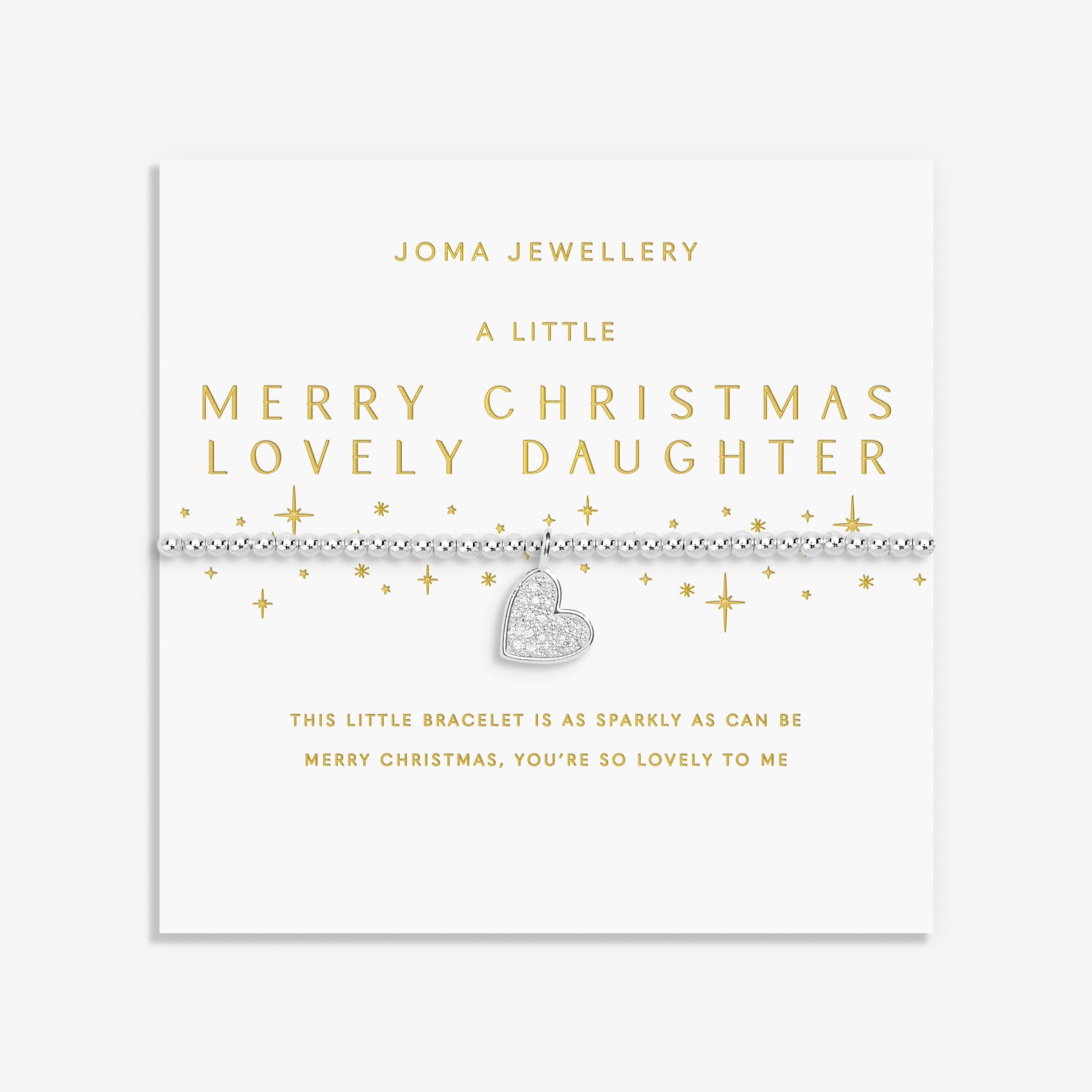 Christmas A Little 'Merry Christmas Lovely Daughter' Silver Plated Bracelet