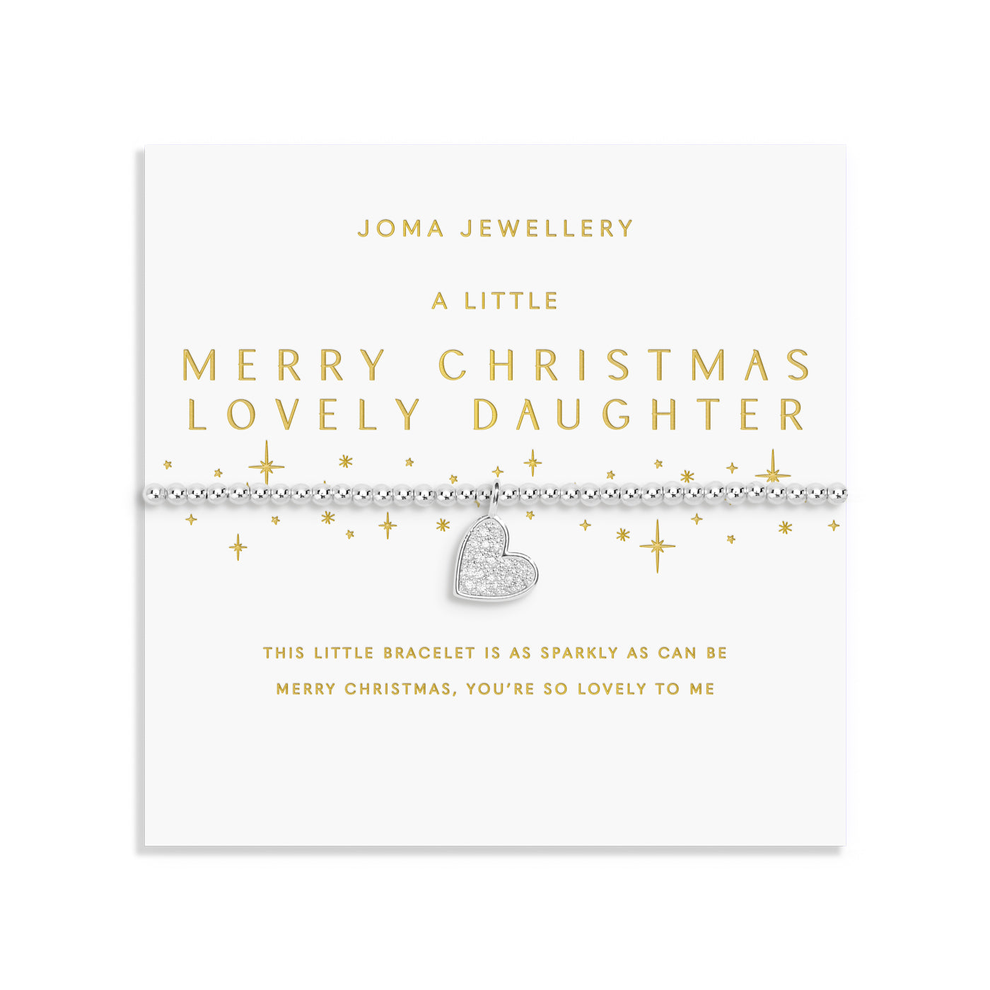 Christmas A Little 'Merry Christmas Lovely Daughter' Silver Plated Bracelet