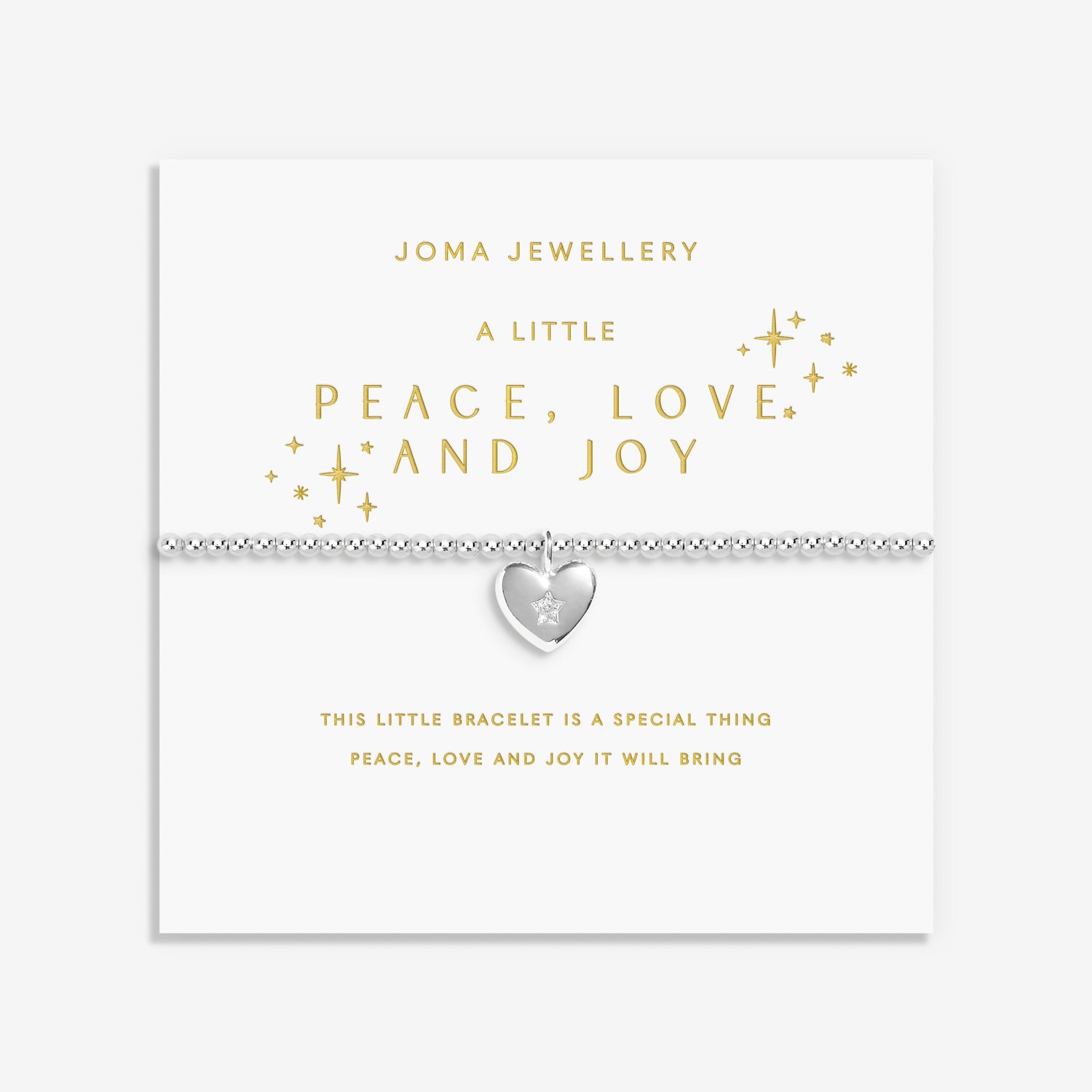 Christmas A Little 'Peace, Love And Joy' Silver Plated Bracelet