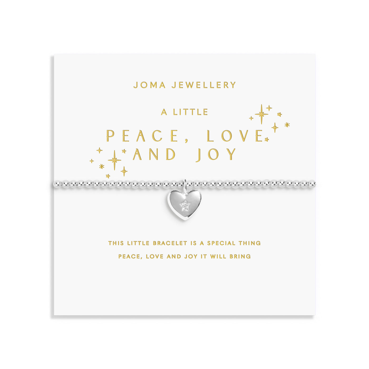 Christmas A Little 'Peace, Love And Joy' Silver Plated Bracelet