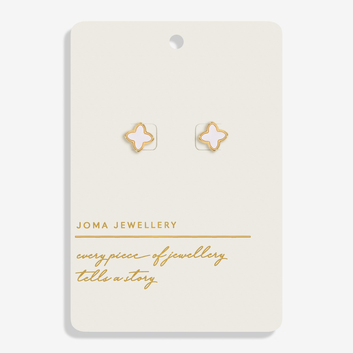 Style Stories 'Mother Of Pearl Clover' Gold Plated Earrings