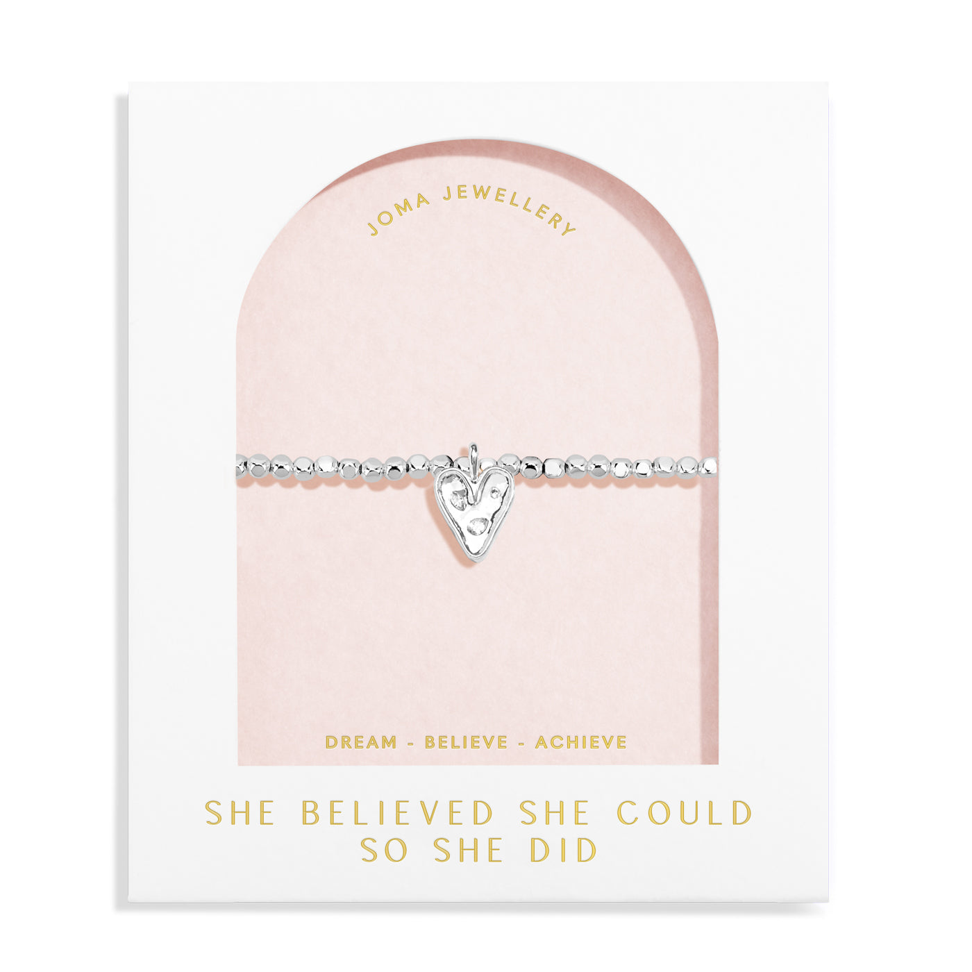 Dolce Vita 'She Believed She Could So She Did' Silver Plated Bracelet