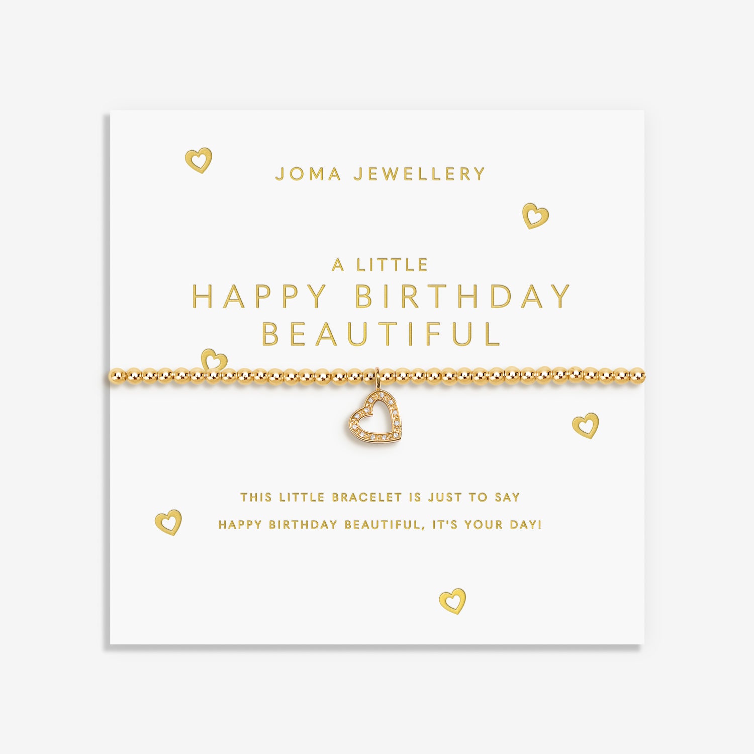 Gold A Little 'Happy Birthday Beautiful' Gold Plated Bracelet