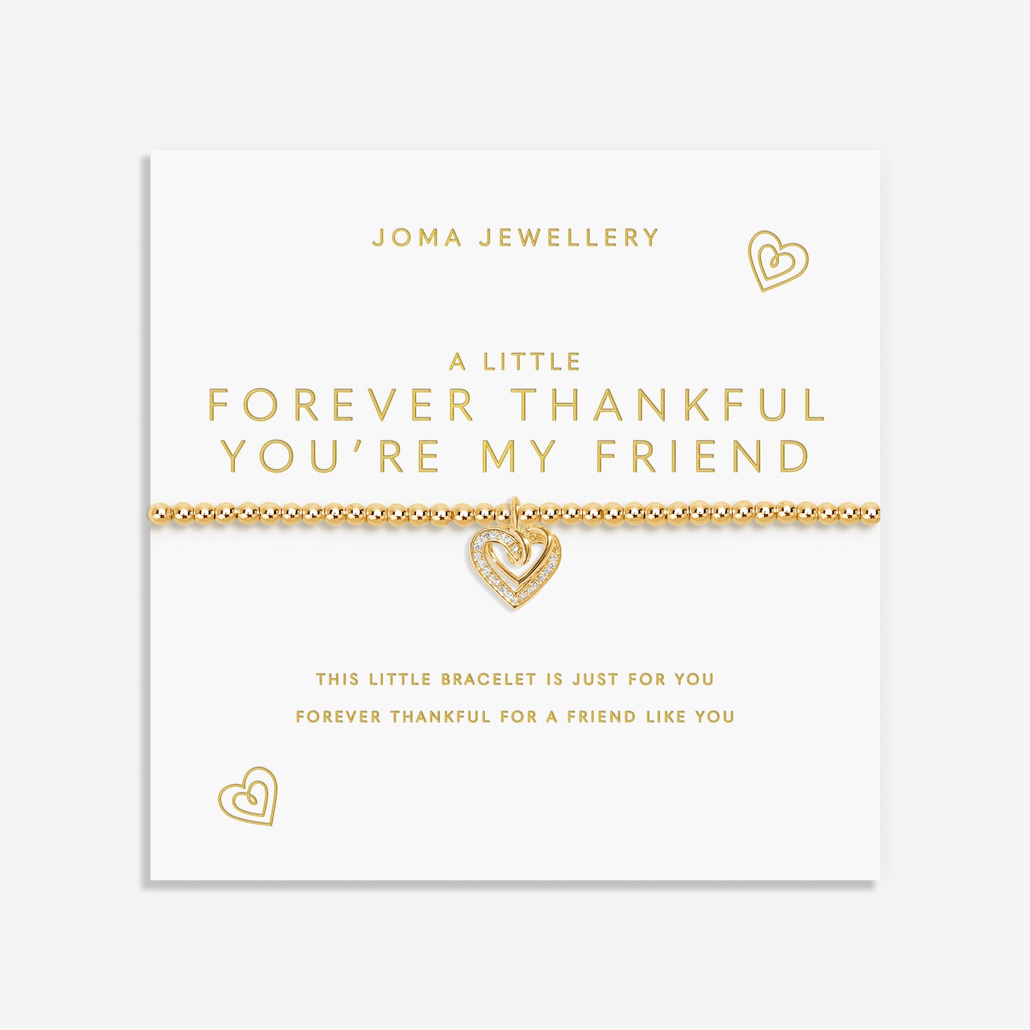 Gold A Little 'Forever Thankful You're My Friend' Gold Plated Bracelet