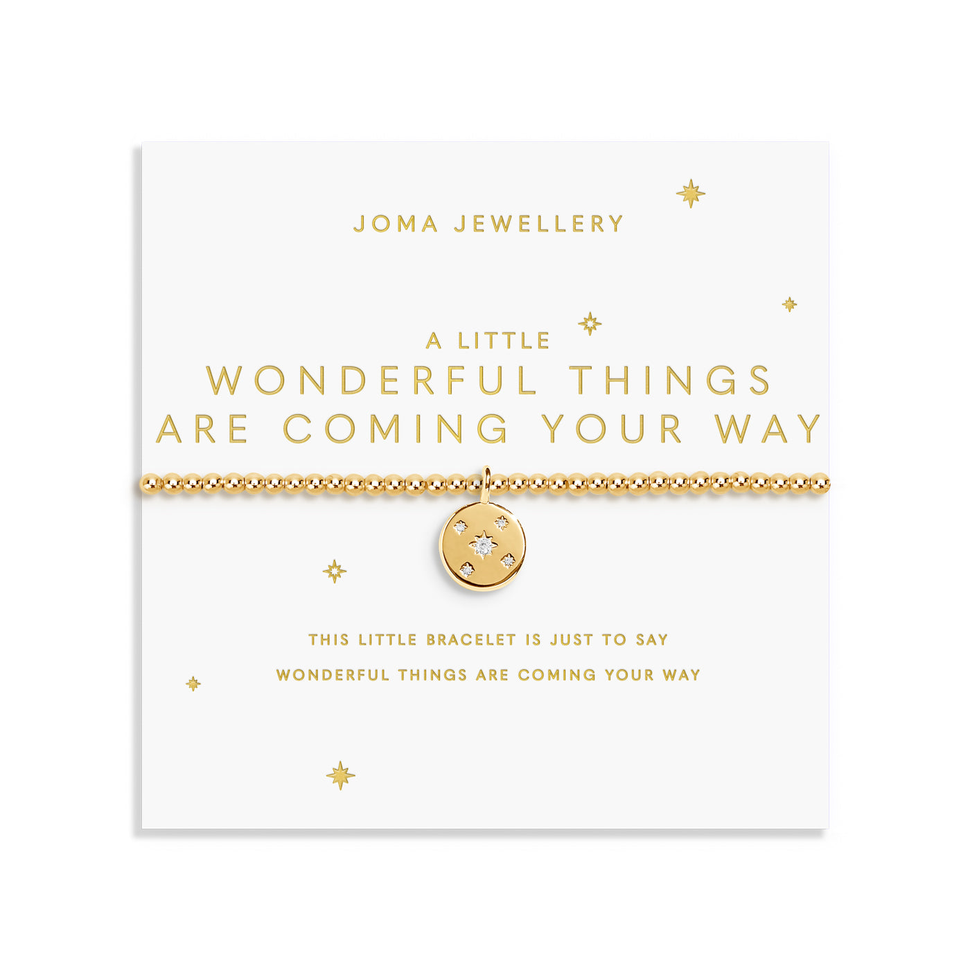 Gold A Little 'Wonderful Things Are Coming Your Way' Gold Plated Bracelet
