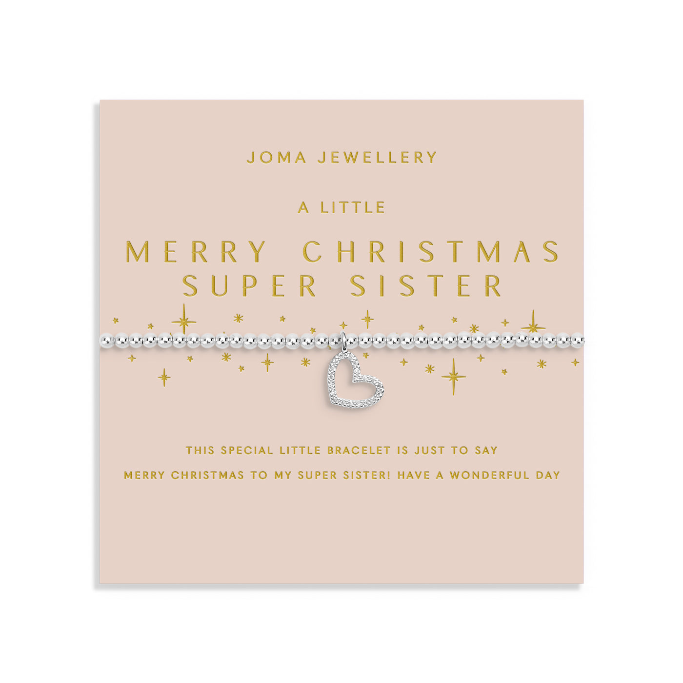 Christmas A Little 'Merry Christmas Super Sister' Silver Plated Bracelet