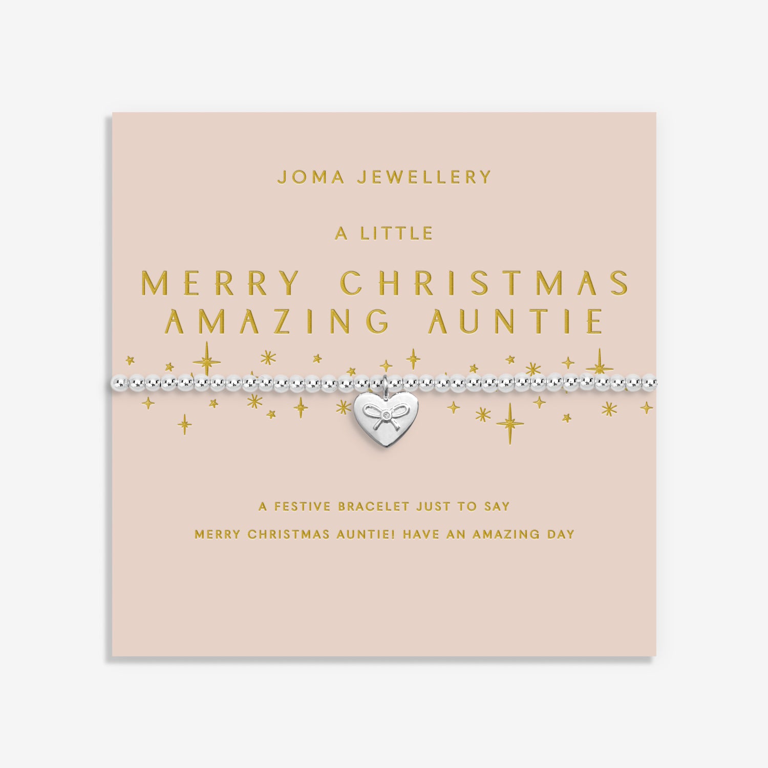 Christmas A Little 'Merry Christmas Amazing Auntie' Silver Plated Bracelet