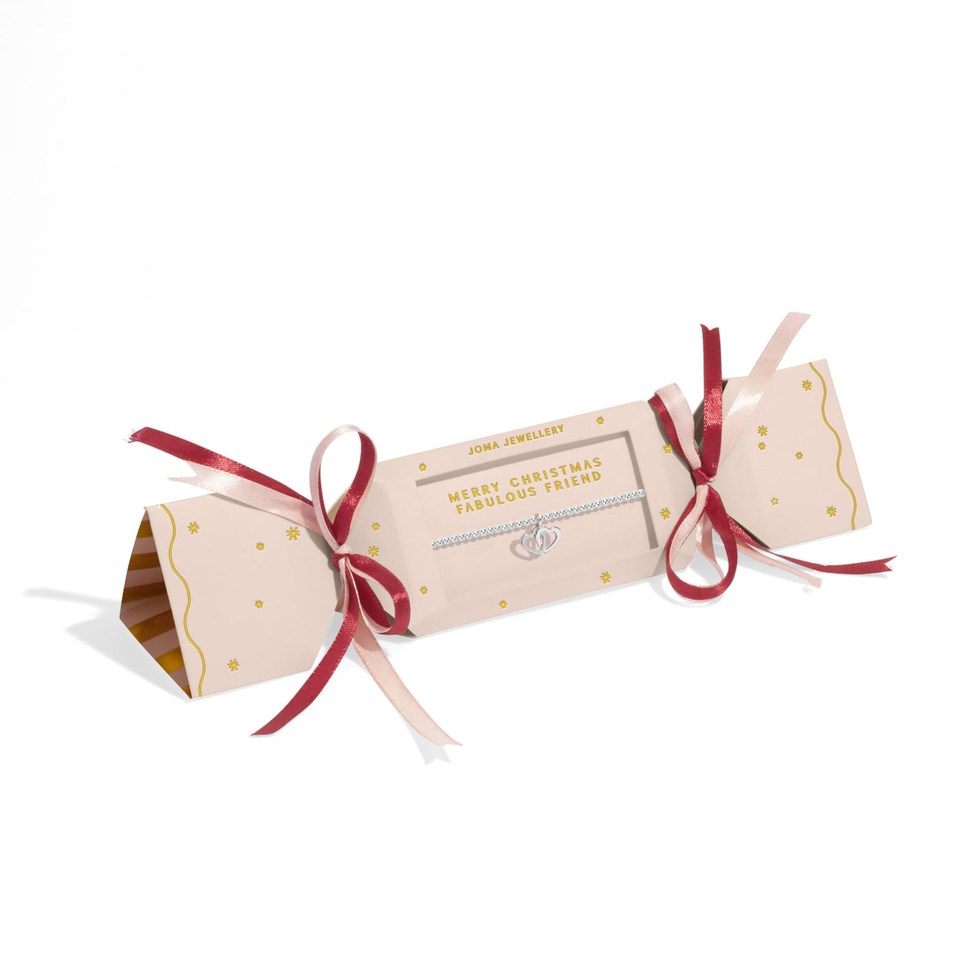 Christmas Cracker 'Merry Christmas Fabulous Friend' Silver Plated Bracelet