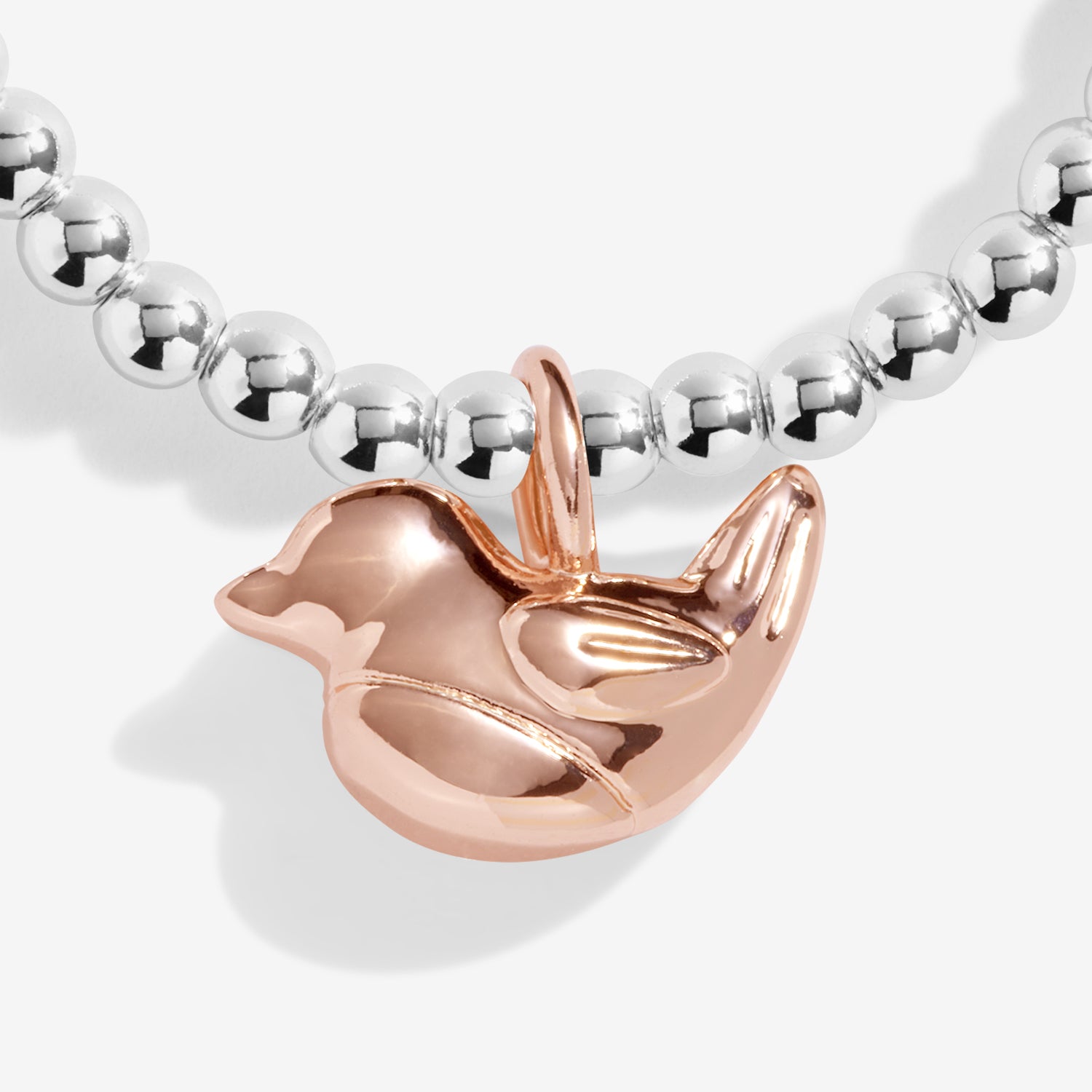 Christmas Cracker 'Christmas Robin' Silver & Rose Gold Plated Bracelet