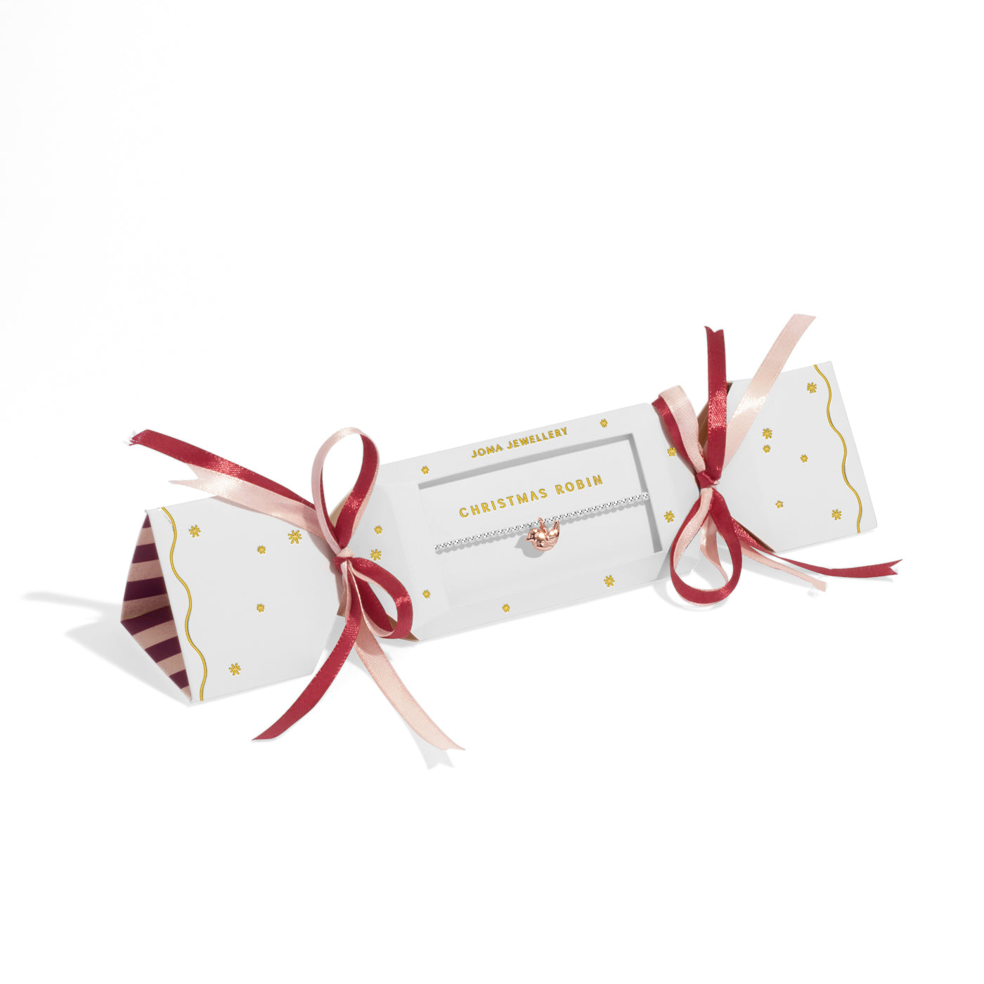Christmas Cracker 'Christmas Robin' Silver & Rose Gold Plated Bracelet