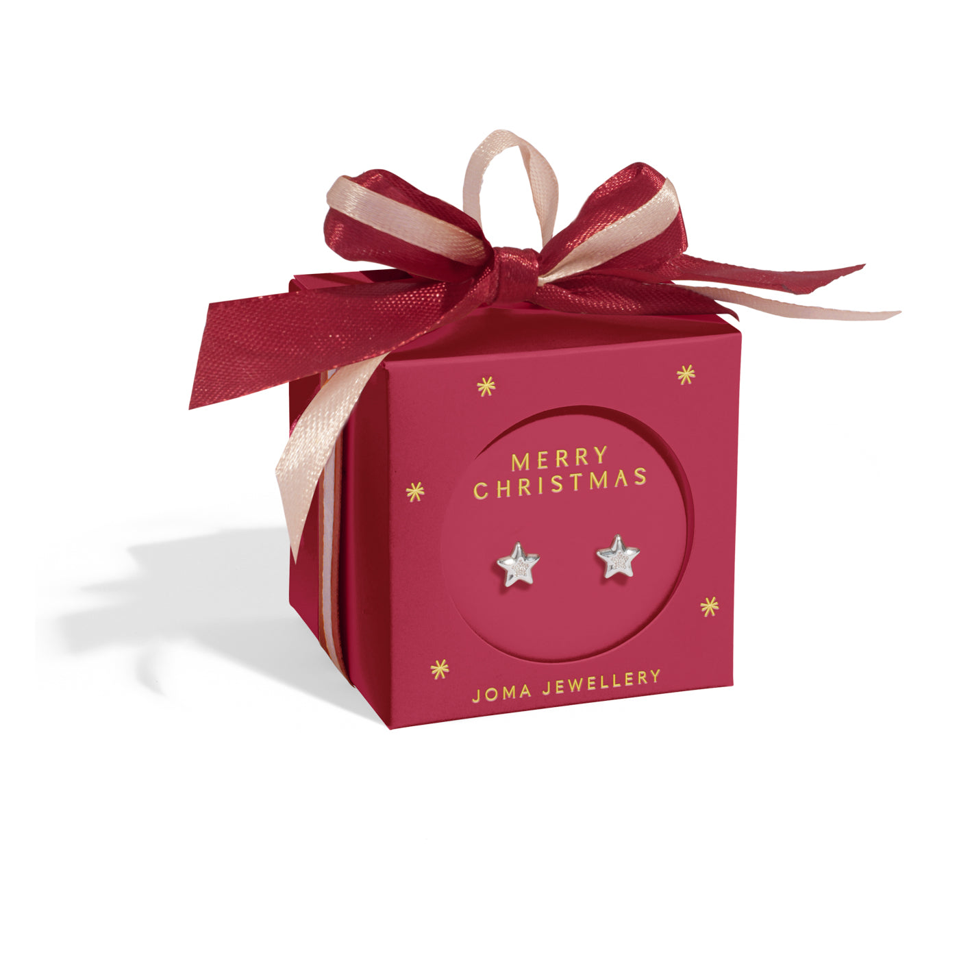 Earring Bauble 'Merry Christmas' Silver Plated Stud Earrings