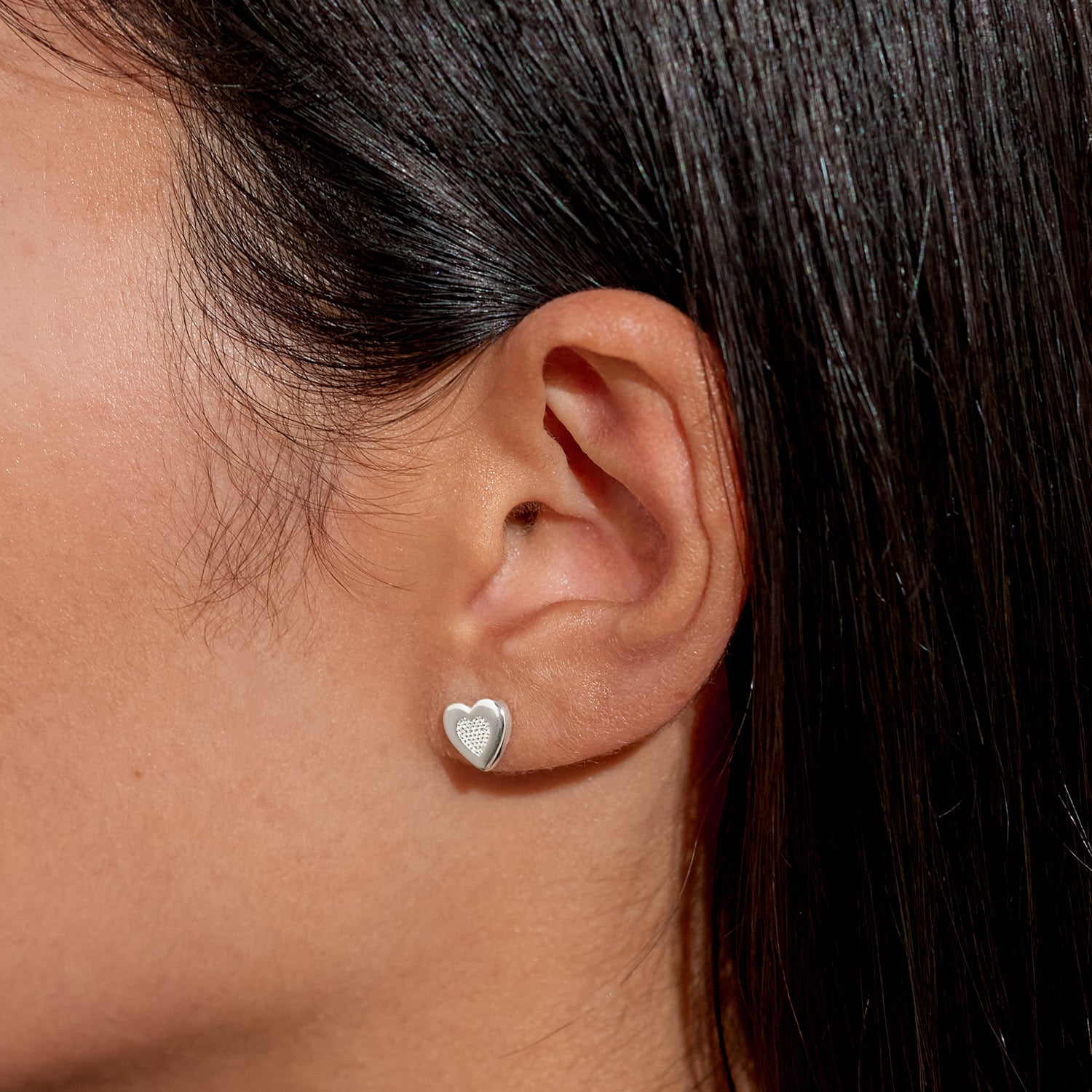 Earring Bauble 'With Love' Silver Plated Stud Earrings