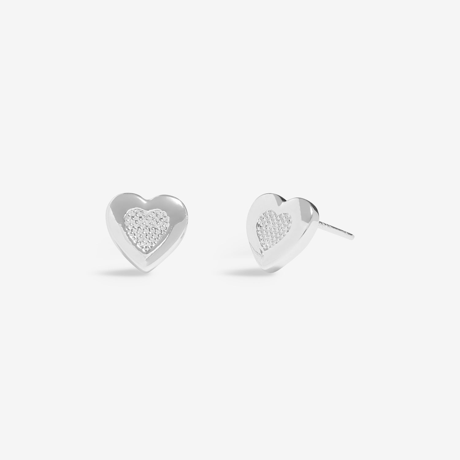 Earring Bauble 'With Love' Silver Plated Stud Earrings