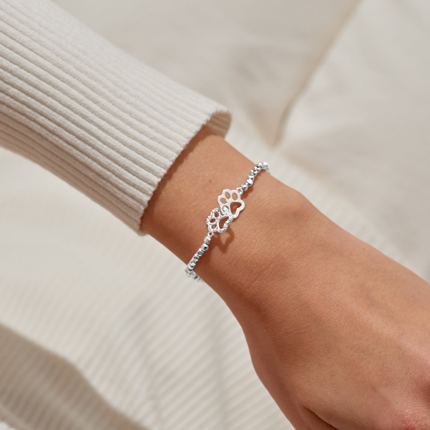 Forever Yours 'Perfect Paw Print' Silver Plated Bracelet