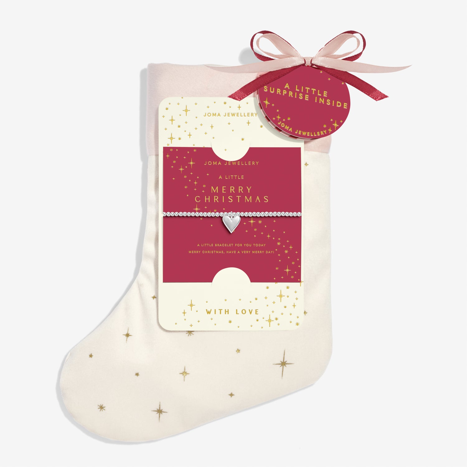 Adults' Stocking A Little Gift Set 'Merry Christmas' Silver Plated Bracelet