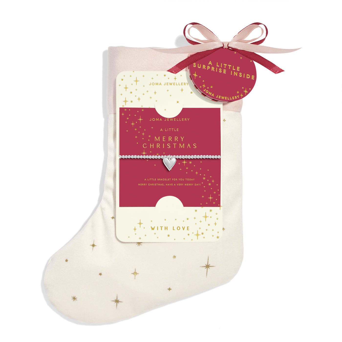 Adults' Stocking A Little Gift Set 'Merry Christmas' Silver Plated Bracelet