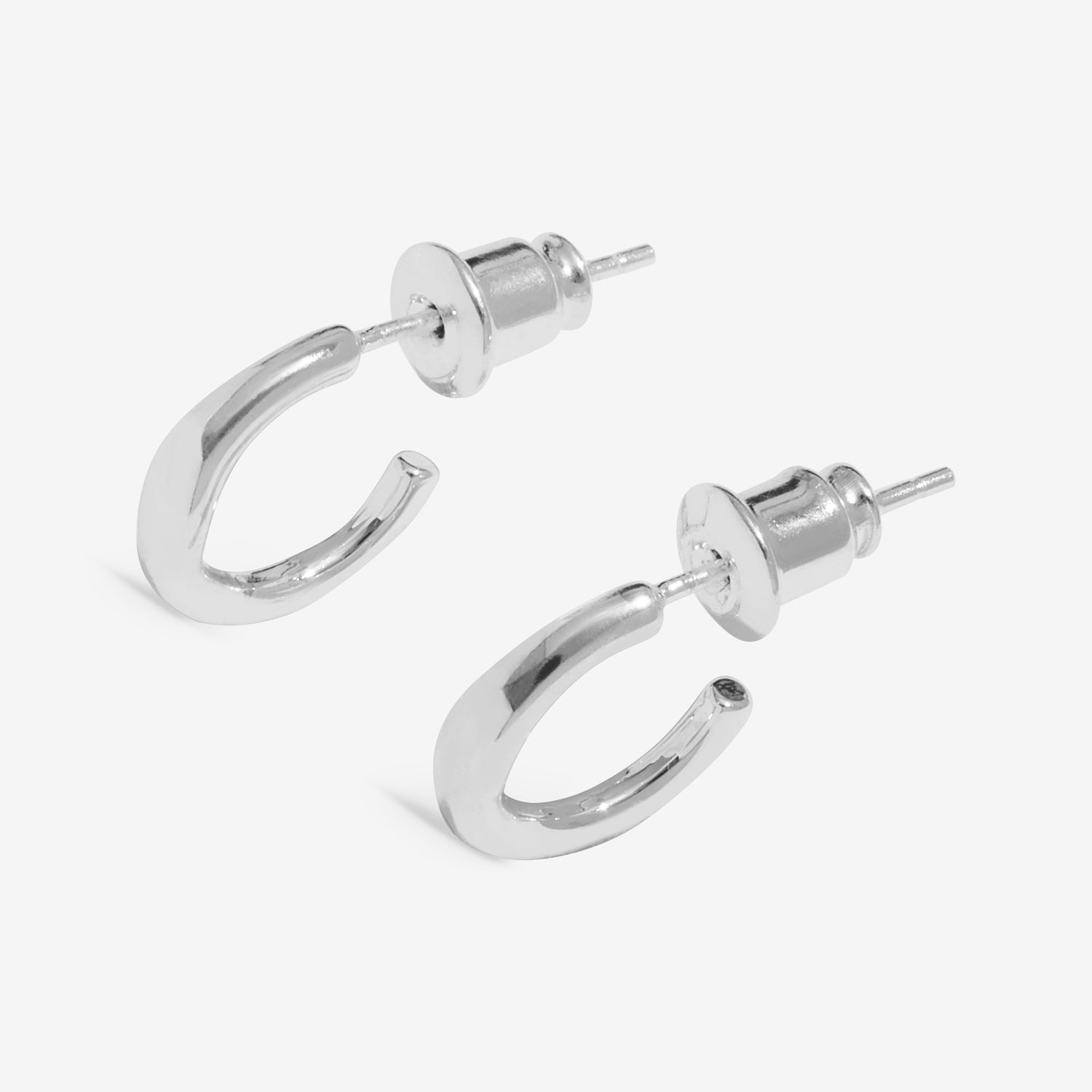Soul Shine Stack 'Organic' Silver Plated Set Of 2 Hoop Earrings