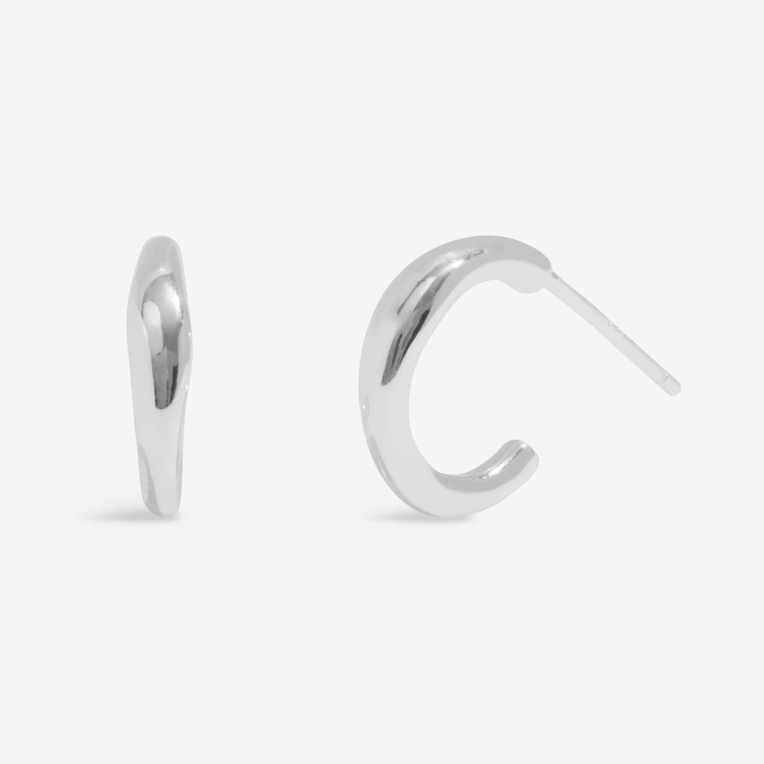 Soul Shine Stack 'Organic' Silver Plated Set Of 2 Hoop Earrings