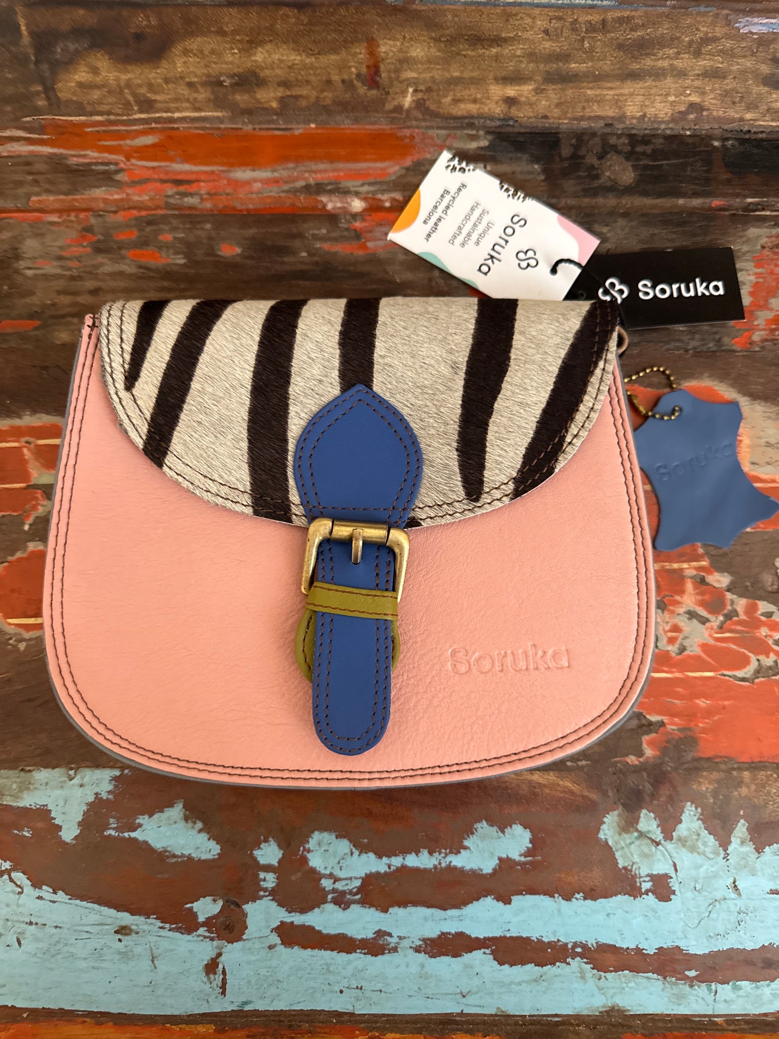 Ally Bag - Pink, Blue & Animal Print -Soruka