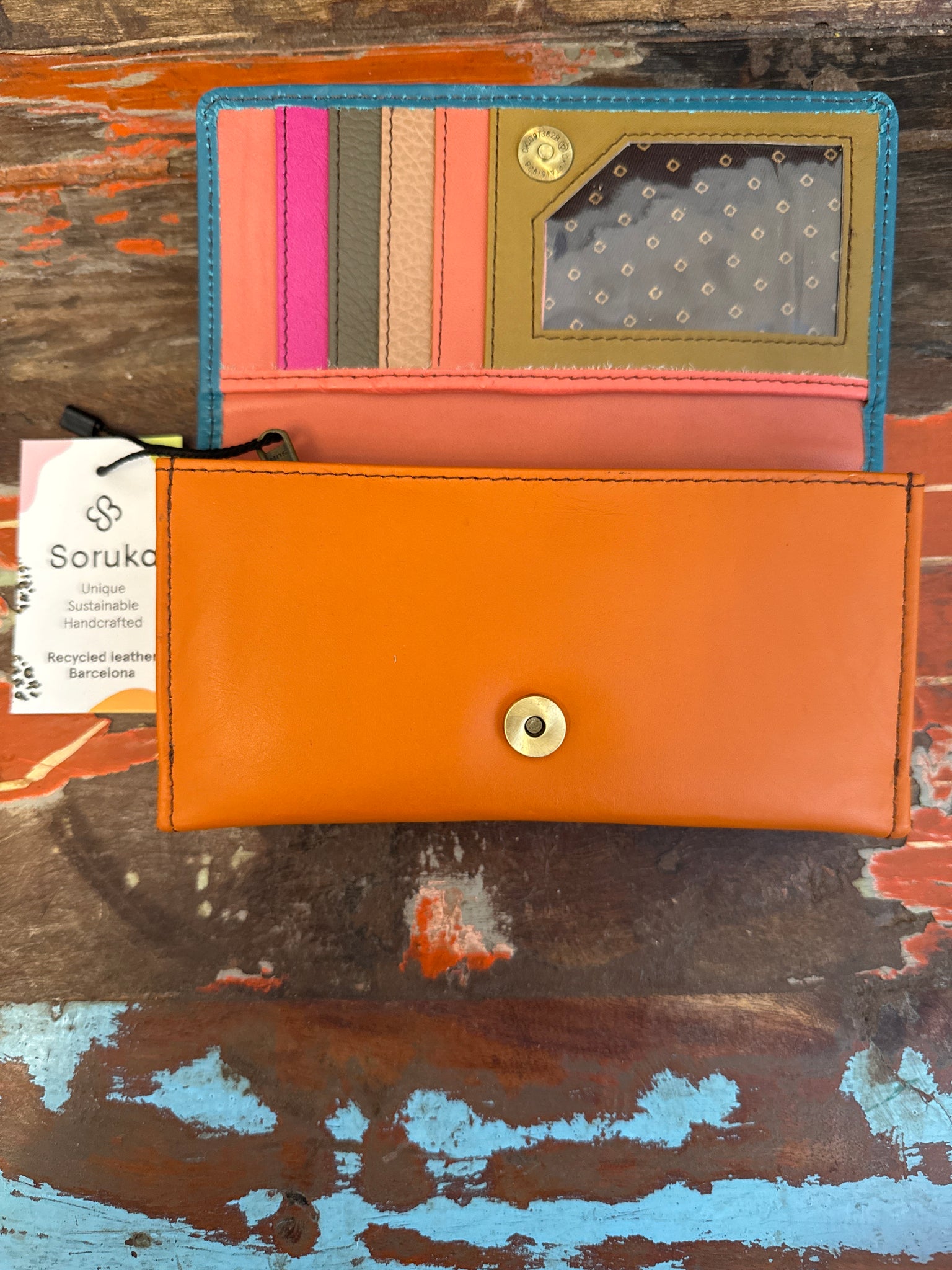 Esme Purse - Orange, Blue & Animal Print - Soruka