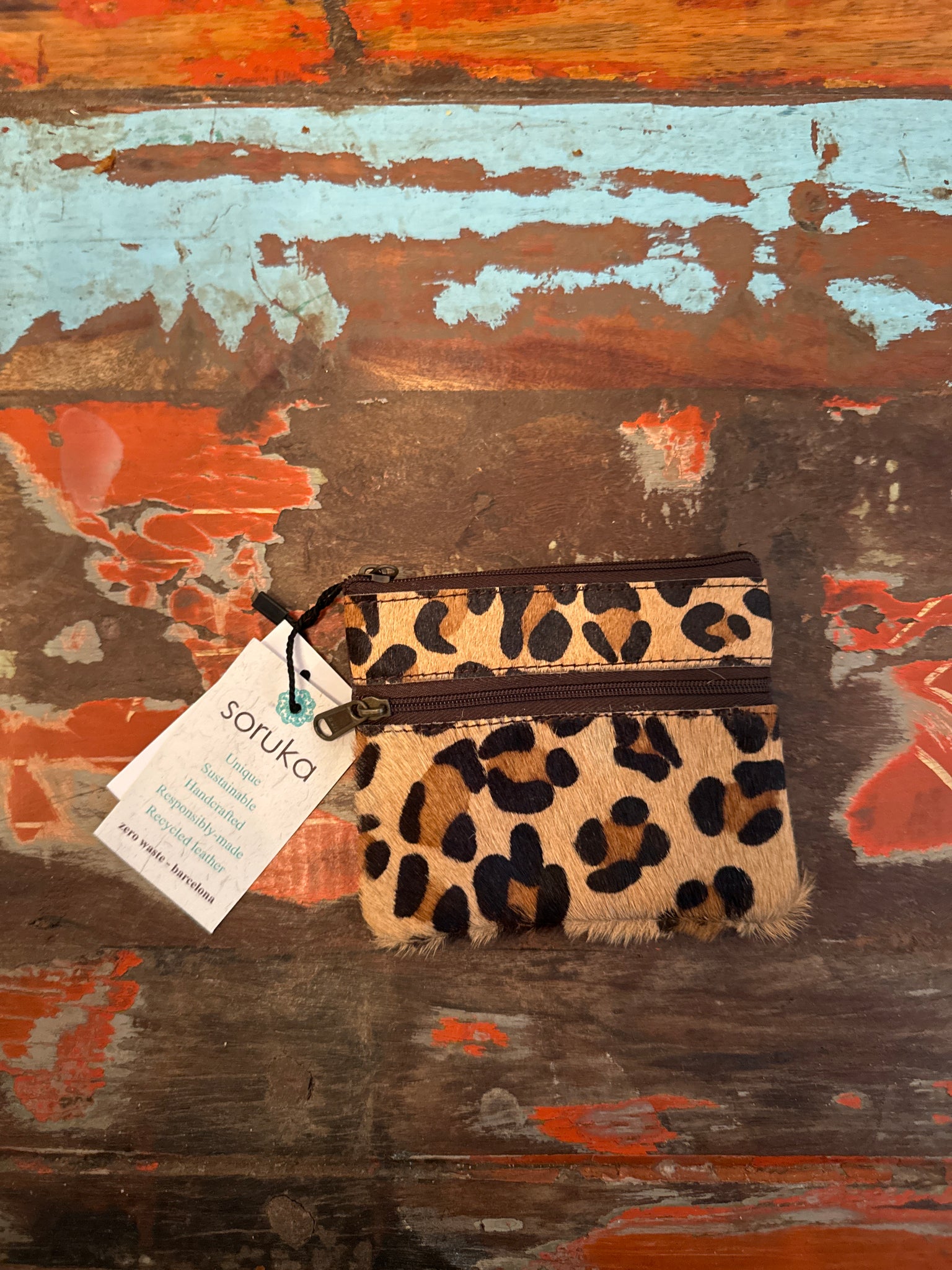 Ari Leather Purse - Animal Print - Soruka