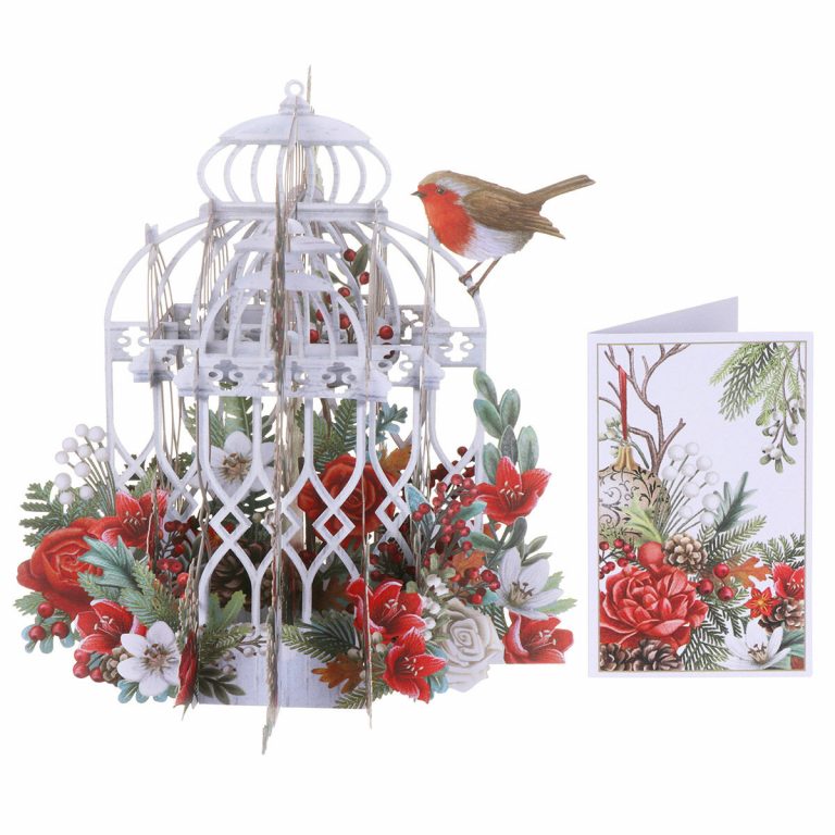 Christmas Flower Cage - 3D Pop Up Card