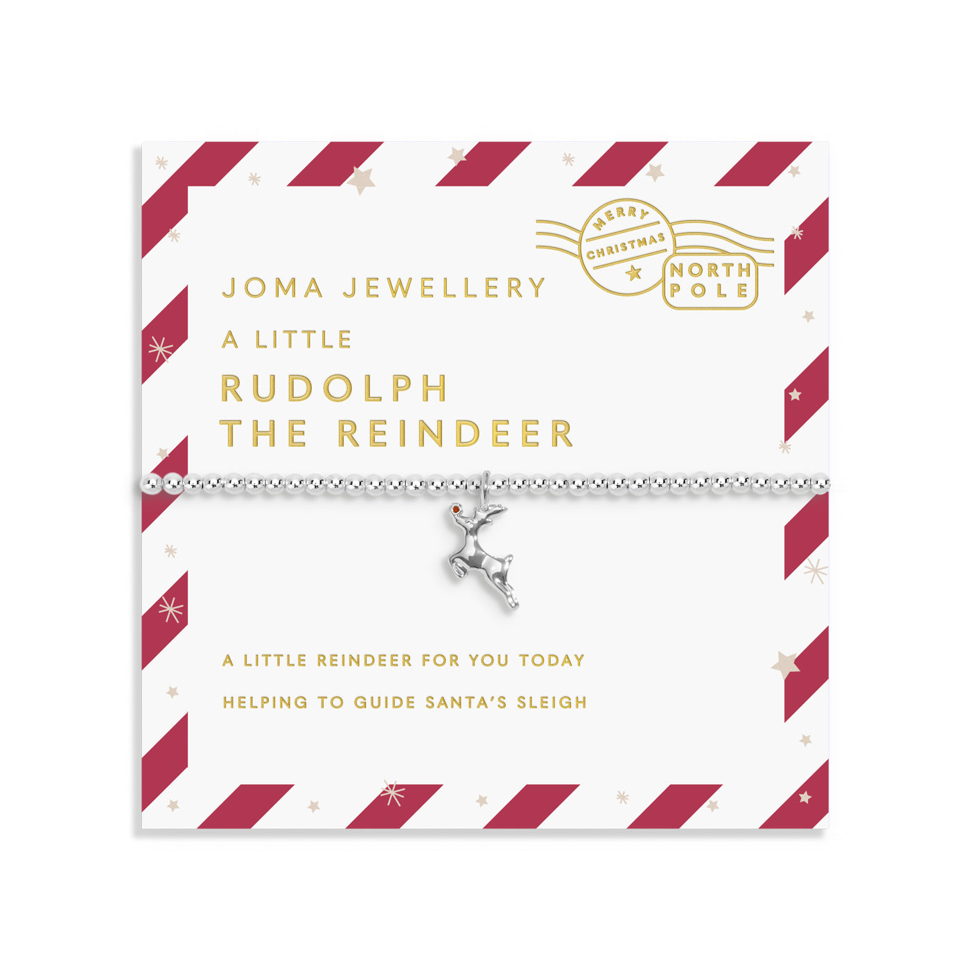 Love From Santa 'Rudolph The Reindeer' Silver Plated Bracelet
