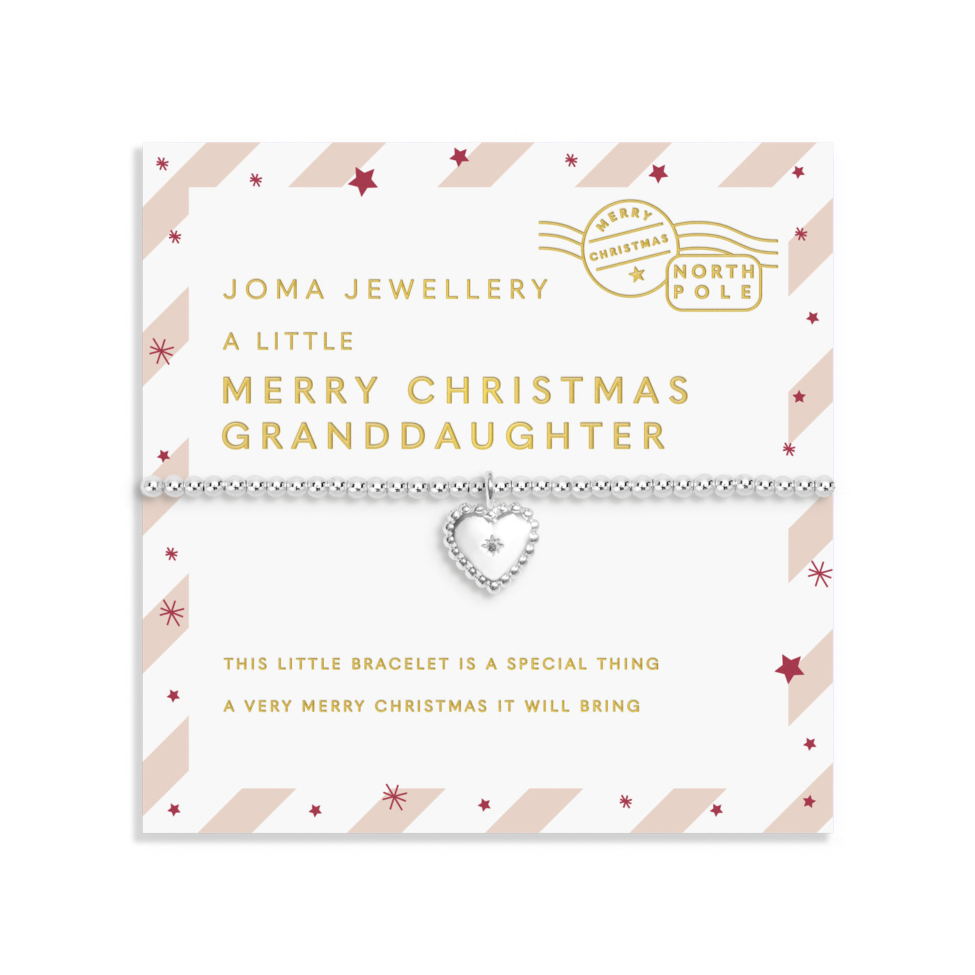 Love From Santa 'Merry Christmas Granddaughter' Silver Plated Bracelet