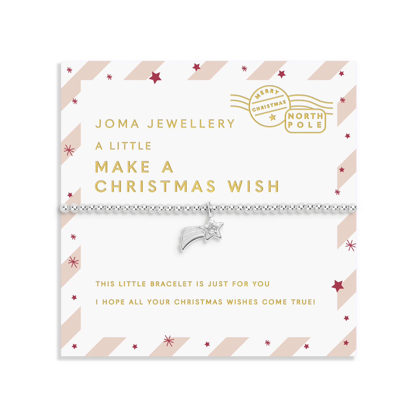 Love From Santa 'Make A Christmas Wish' Silver Plated Bracelet