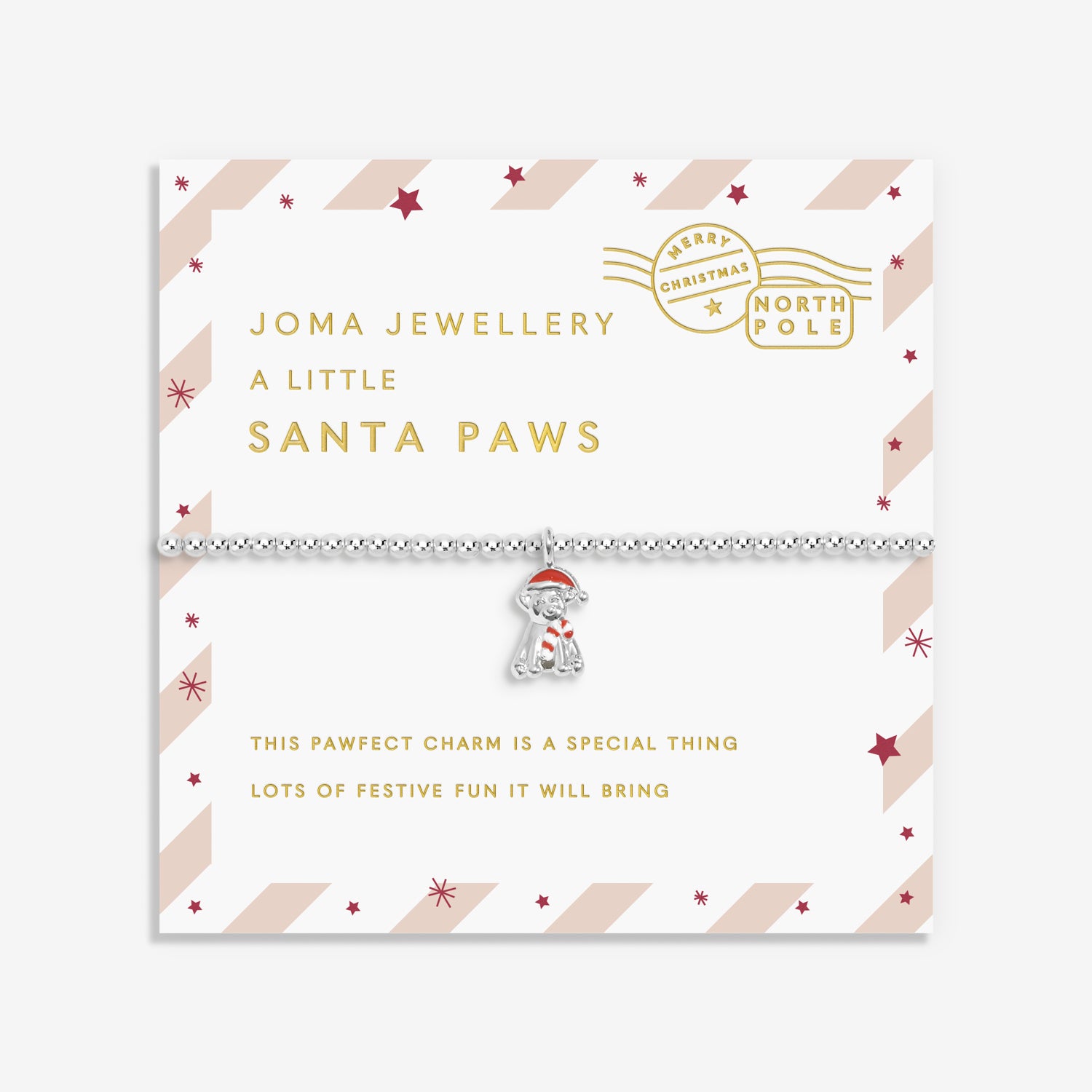 Love From Santa 'Santa Paws' Silver Plated Bracelet