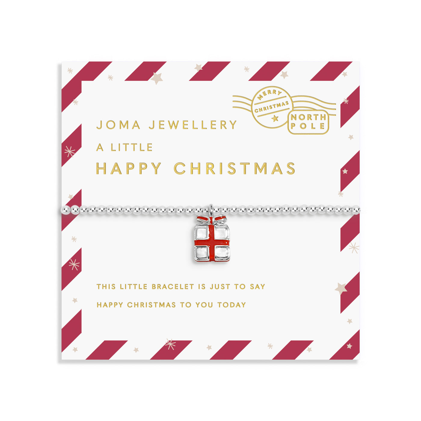 Love From Santa 'Happy Christmas' Silver Plated Bracelet